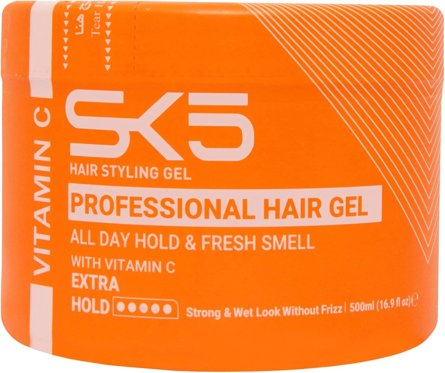 ژل موی ویتامین C حرفه ای SK5 حجم 500 میلی لیتر – حالت دهنده فوق العاده قوی و رایحه طراوت بخش | ماندگاری طولانی، بدون چسبندگی