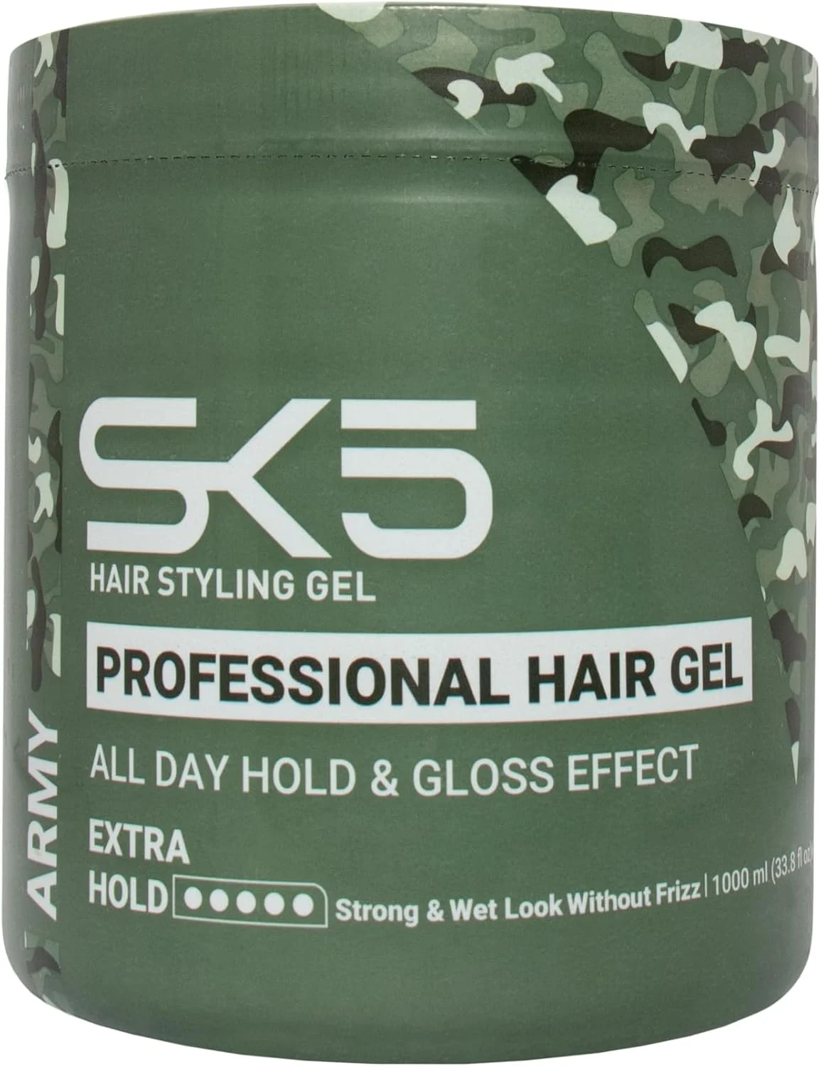 ژل حالت دهنده مو SK5 مدل ارتشی: حالت دهی حرفه ای و ماندگاری بالا، 1000 میلی لیتر