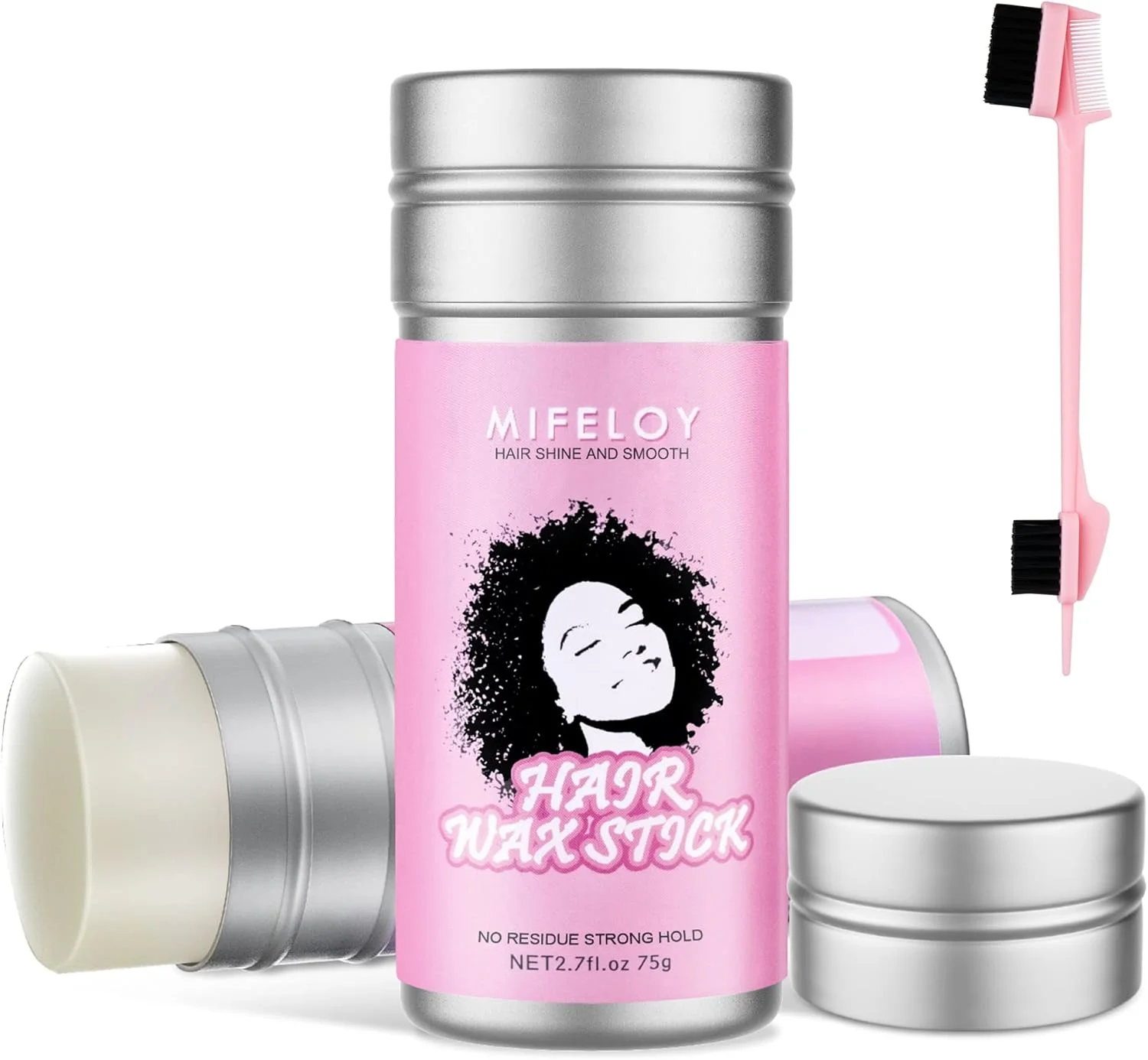 استیک حالت دهنده مو برای صاف کردن موخوره و موهای وز، ژل کرم حالت دهنده با ماندگاری طولانی، چسب موی صاف کننده موی زنانه، برس کنترل لبه 5 در 1 برای کلاه گیس و حالت دادن به موهای نامرتب