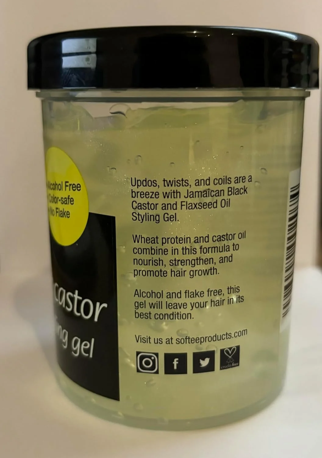 ژل حالت دهنده روغن کرچک سیاه جامائیکایی و روغن تخم کتان Softee، 226 گرم، سبز