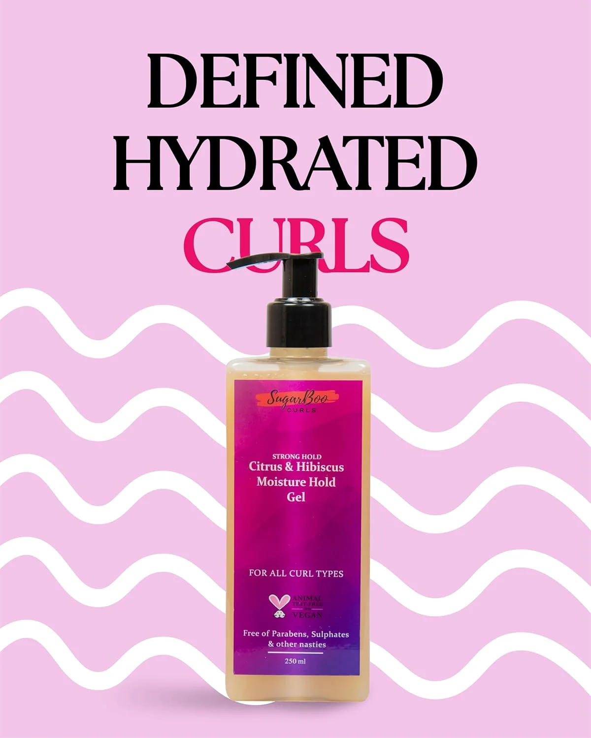 ژل حالت دهنده موی فر مرکبات و گل بامیه شوگربو | آبرسان و حالت دهنده موهای فر | وگان و بدون سولفات | 100 میلی لیتر