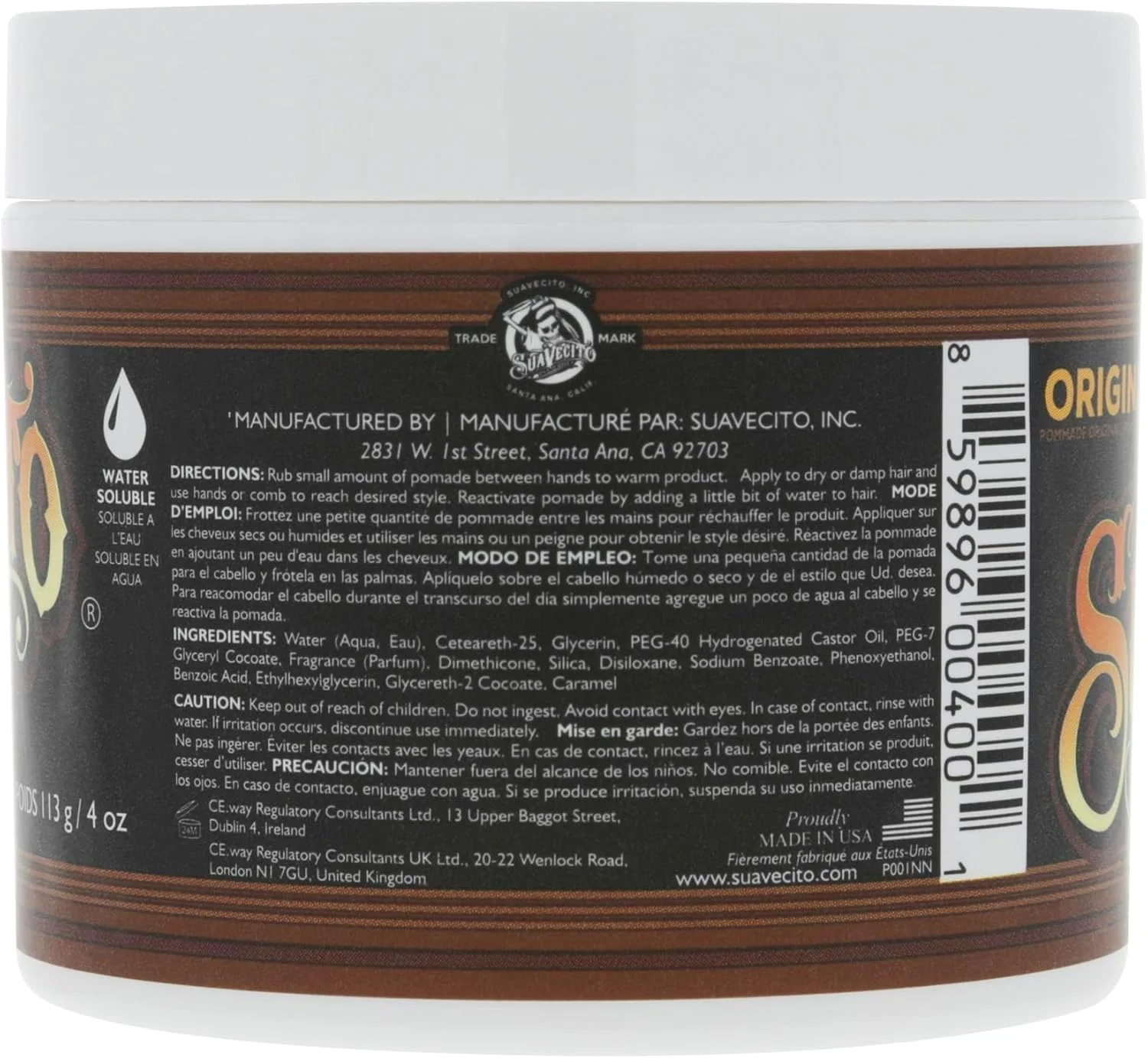 Suavecito Pomade Original Hold، بسته 3 عددی - حالت دهنده مو با قدرت متوسط برای آقایان - واکس موی براق بر پایه آب، بدون ایجاد شوره - شستشوی آسان - ماندگاری تمام روز برای همه مدل های مو Suavecito Pomade Original Hold، بسته 3 عددی - حالت دهنده مو با قدرت متوسط برای آقایان - واکس موی براق بر پایه آب، بدون ایجاد شوره - شستشوی آسان - ماندگاری تمام روز برای همه مدل های مو