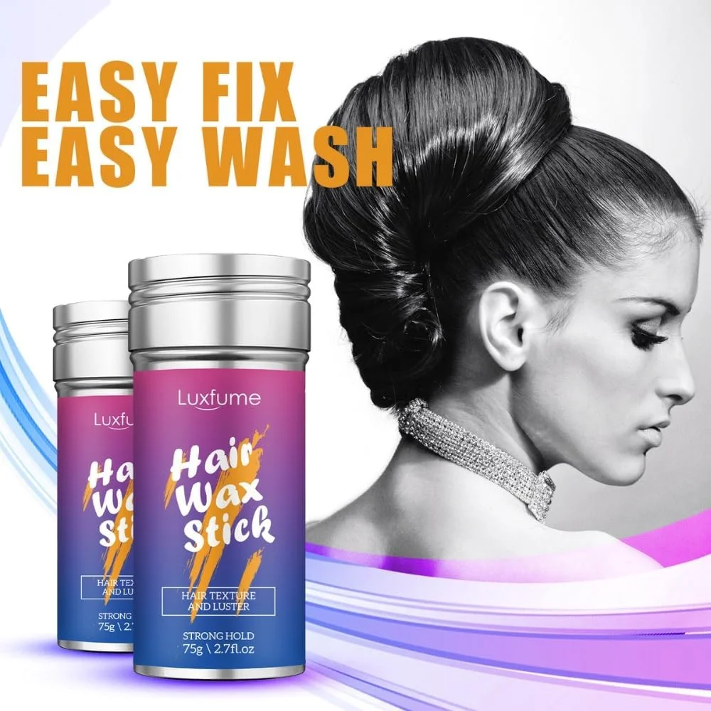 استیک واکس مو SWEI - 75 گرم | برای بافت و درخشش بهتر مو | واکس حالت دهنده مو | کرم حالت دهنده موهای ریز و شکسته، استیک صاف کننده و حالت دهنده لبه مو | استیک پماد مو برای آقایان و بانوان