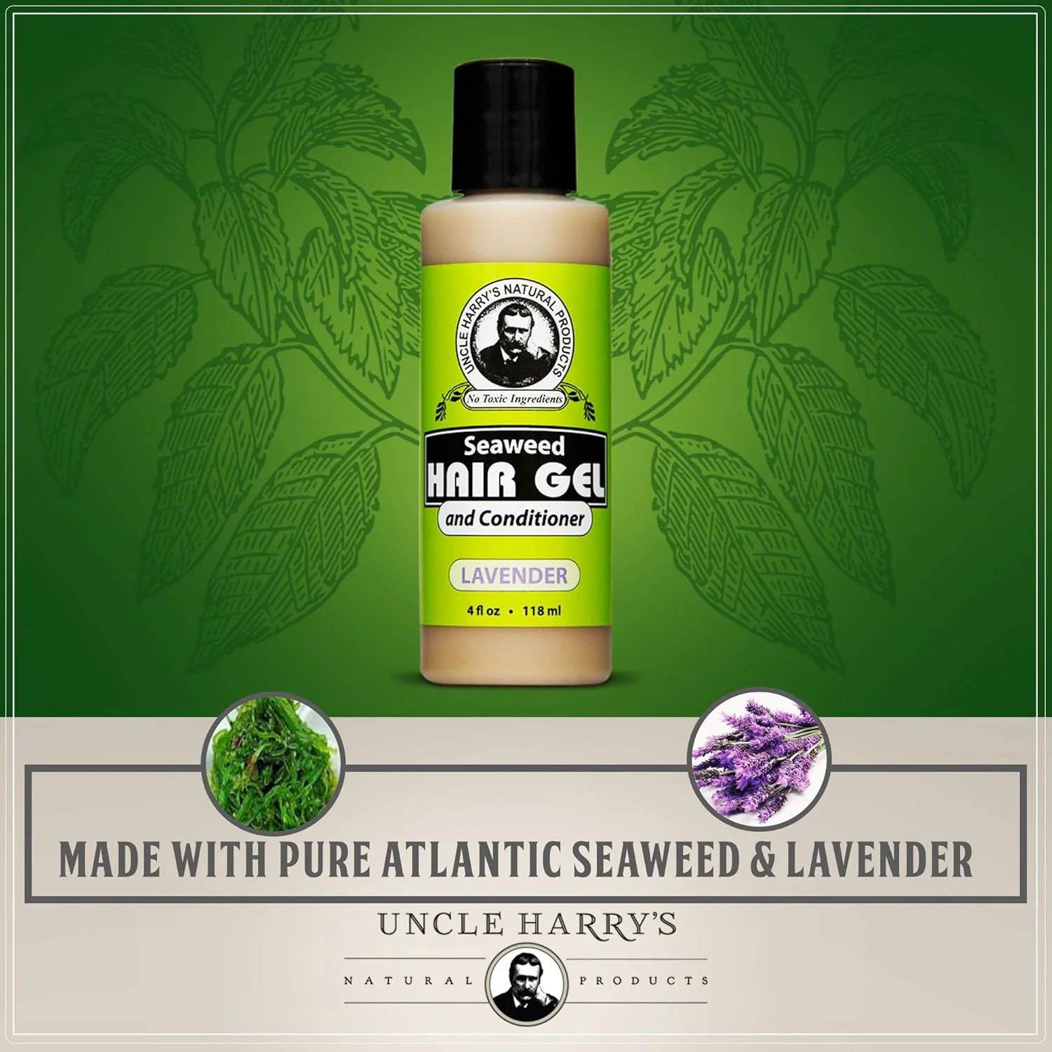 ژل و نرم کننده موی اسطوخودوس و جلبک دریایی Uncle Harry's Natural Products، مغذی، حجم دهنده، ترمیم کننده با خزه ایرلندی و عصاره های خالص گیاهی، متعادل کننده pH، بدون گلوتن و وگان، 4 اونس مایع ژل و نرم کننده موی اسطوخودوس و جلبک دریایی Uncle Harry's Natural Products، مغذی، حجم دهنده، ترمیم کننده با خزه ایرلندی و عصاره های خالص گیاهی، متعادل کننده pH، بدون گلوتن و وگان، 4 اونس مایع