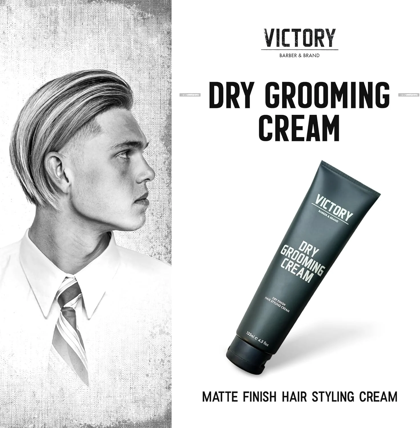 کرم حالت دهنده موی خشک مردانه Victory Barber & Brand | محصولات موی مردانه ساخت ایالات متحده آمریکا | کرم حالت دهنده ضد وز | پماد موج دهنده برای حالت دادن به موهای متوسط با ظاهری طبیعی کرم حالت دهنده موی خشک مردانه Victory Barber & Brand | محصولات موی مردانه ساخت ایالات متحده آمریکا | کرم حالت دهنده ضد وز | پماد موج دهنده برای حالت دادن به موهای متوسط با ظاهری طبیعی