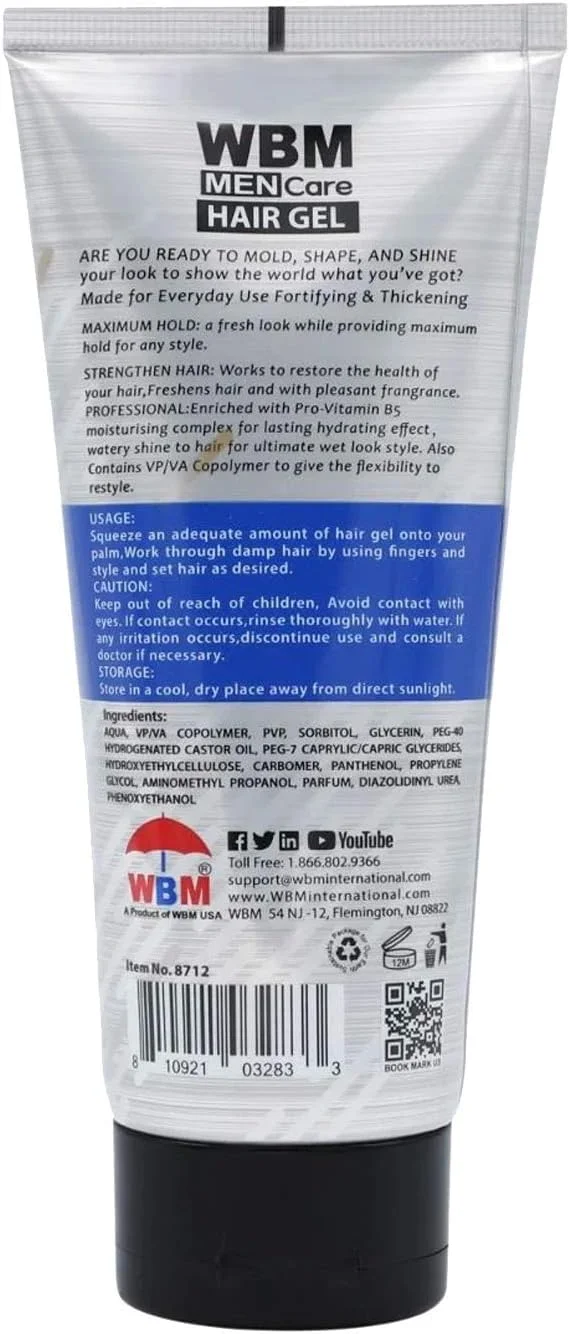 ژل حالت دهنده مو مردانه WBM Care | طراوت بخش و آبرسان | مناسب برای انواع مو، 156 میلی لیتر ژل حالت دهنده مو مردانه WBM Care | طراوت بخش و آبرسان | مناسب برای انواع مو، 156 میلی لیتر