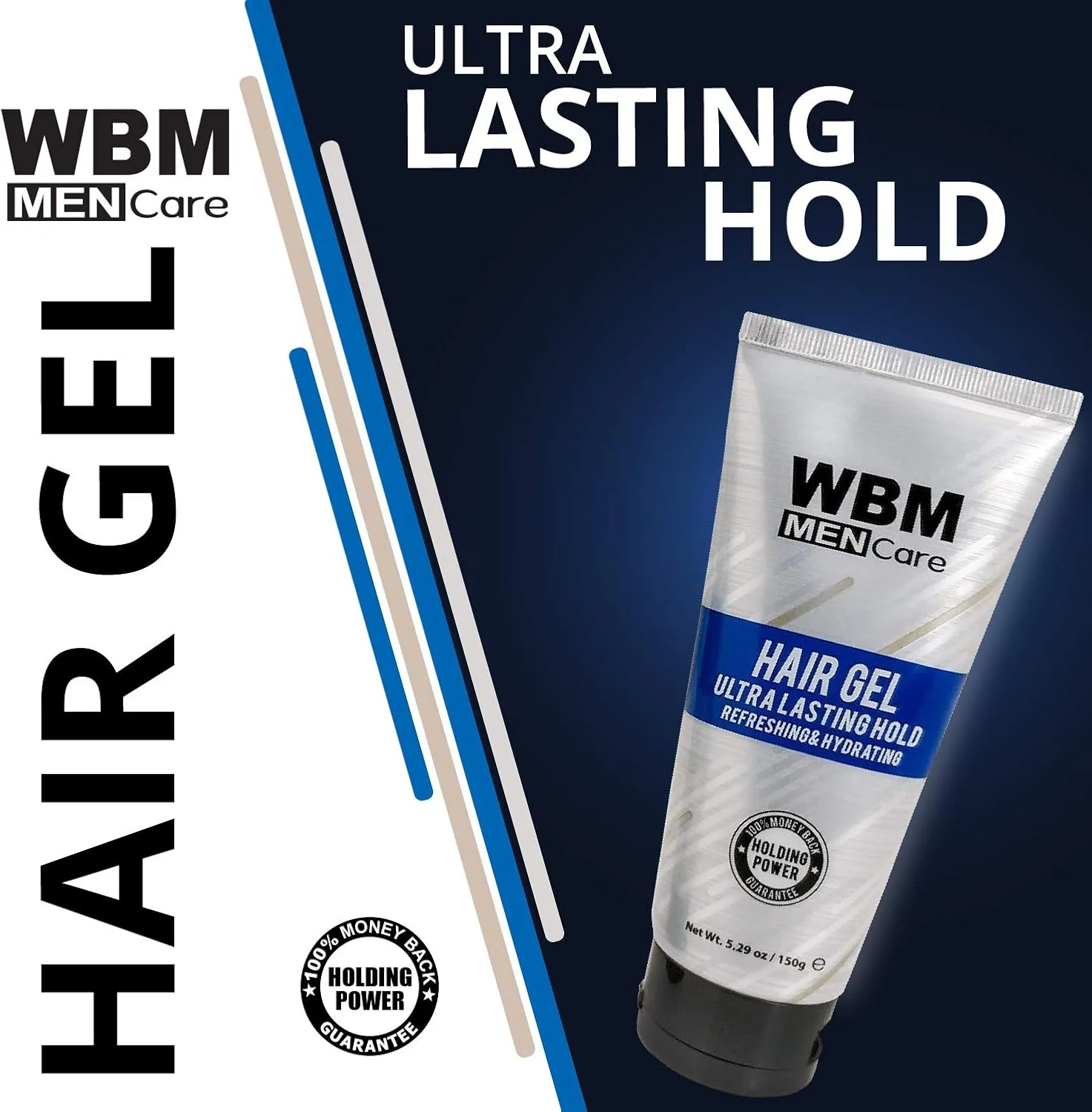 ژل حالت دهنده مو مردانه WBM Care | طراوت بخش و آبرسان | مناسب برای انواع مو، 156 میلی لیتر ژل حالت دهنده مو مردانه WBM Care | طراوت بخش و آبرسان | مناسب برای انواع مو، 156 میلی لیتر