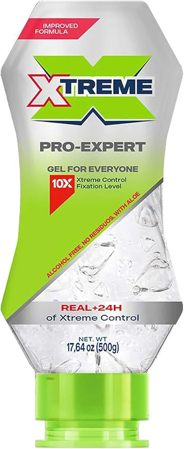 ژل حالت دهنده موی سر Xtreme Pro-Expert، بدون الکل، کنترل 24 ساعته Xtreme با آلوئه ورا، بطری فشاری 500 گرمی (بسته 12 عددی) ژل حالت دهنده موی سر Xtreme Pro-Expert، بدون الکل، کنترل 24 ساعته Xtreme با آلوئه ورا، بطری فشاری 500 گرمی (بسته 12 عددی)