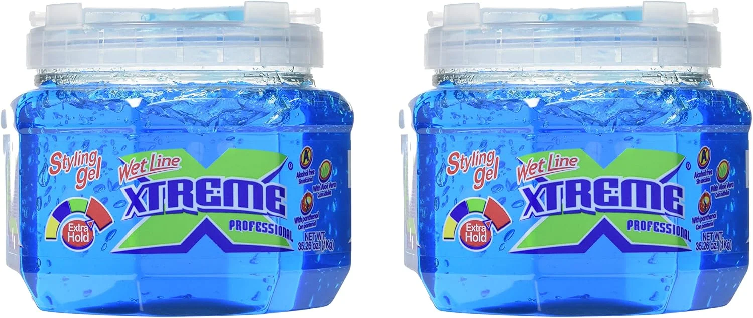 ژل حالت دهنده موی سر Xtreme Professional Wet Line با قدرت نگهداری فوق العاده قوی، آبی، 1000 گرم (بسته 2 عددی)