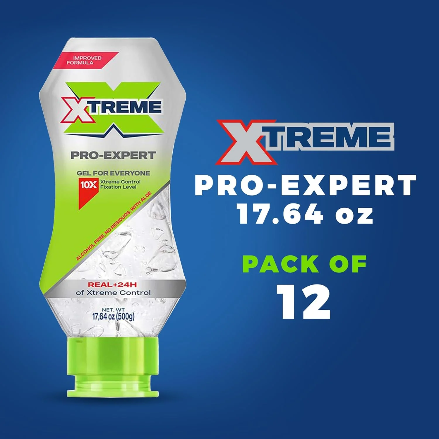 ژل حالت دهنده موی سر Xtreme Pro-Expert، بدون الکل، کنترل 24 ساعته Xtreme با آلوئه ورا، بطری فشاری 500 گرمی (بسته 12 عددی) ژل حالت دهنده موی سر Xtreme Pro-Expert، بدون الکل، کنترل 24 ساعته Xtreme با آلوئه ورا، بطری فشاری 500 گرمی (بسته 12 عددی)