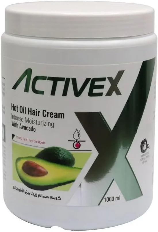 کرم موی روغن داغ آکتیو ایکس با آووکادو، مرطوب کننده قوی، 1000 میلی لیتر / Mosap