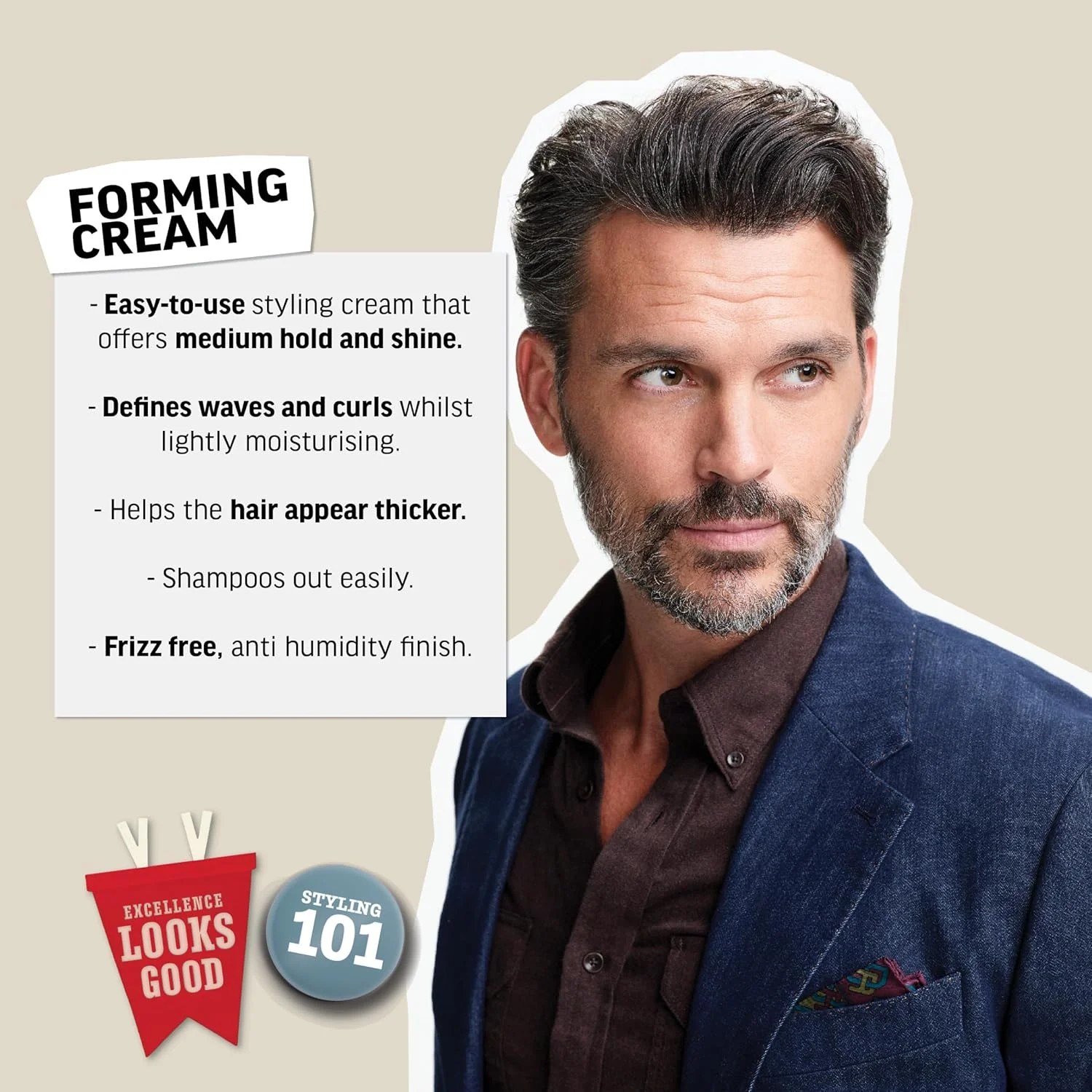 کرم حالت دهنده مو مردانه امریکن کرو، مشابه ژل مو با نگهدارندگی متوسط و درخشش متوسط، سایز مسافرتی، 50 گرم (بسته 1 عددی)