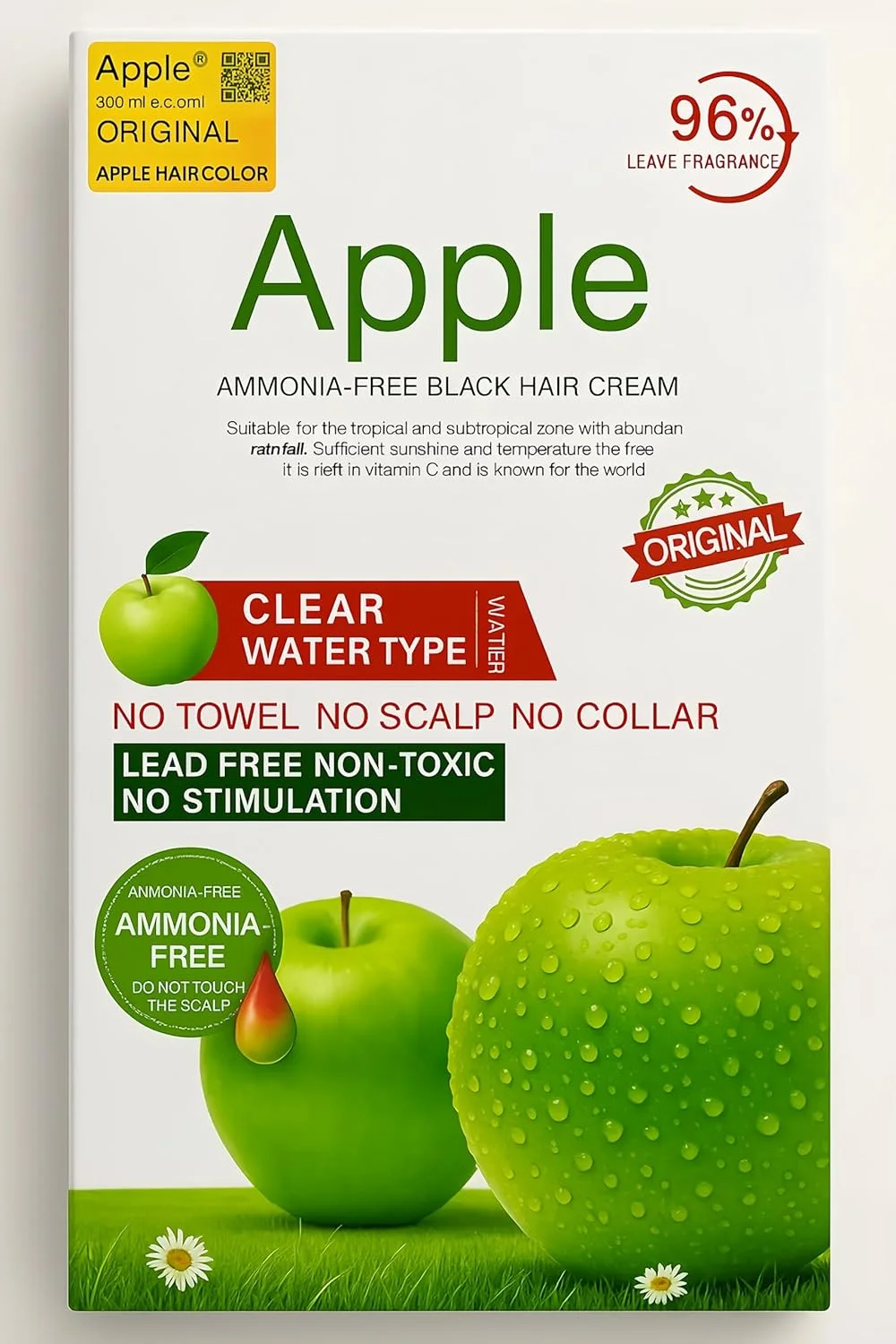 کرم رنگ موی مشکی بدون آمونیاک Ap، نوع آب شفاف، 300 میلی لیتر، بدون سرب و غیر سمی