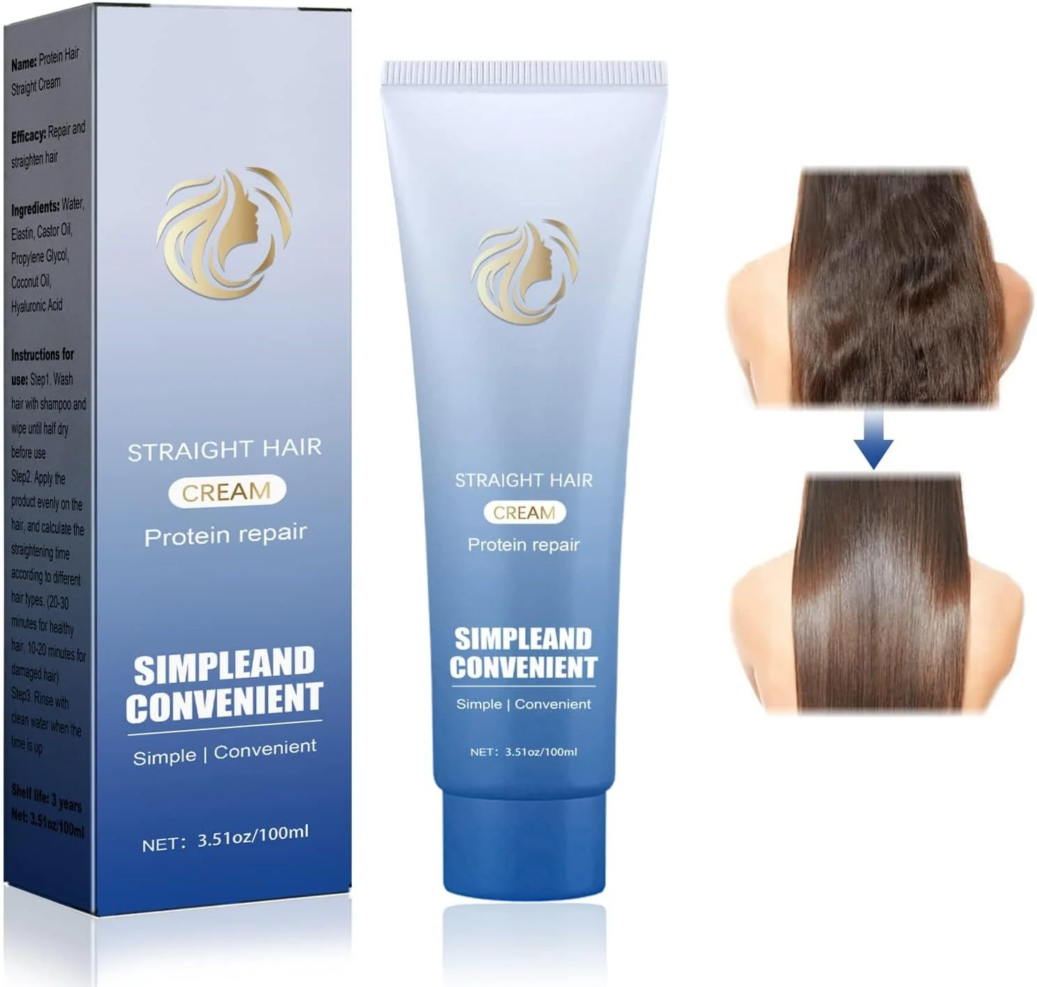 کرم صاف کننده مو پروتئینه آزونه - ابریشمی و براق، رفع خشکی، فرمول جدید 2023 برای انواع مو (100 میلی لیتر)