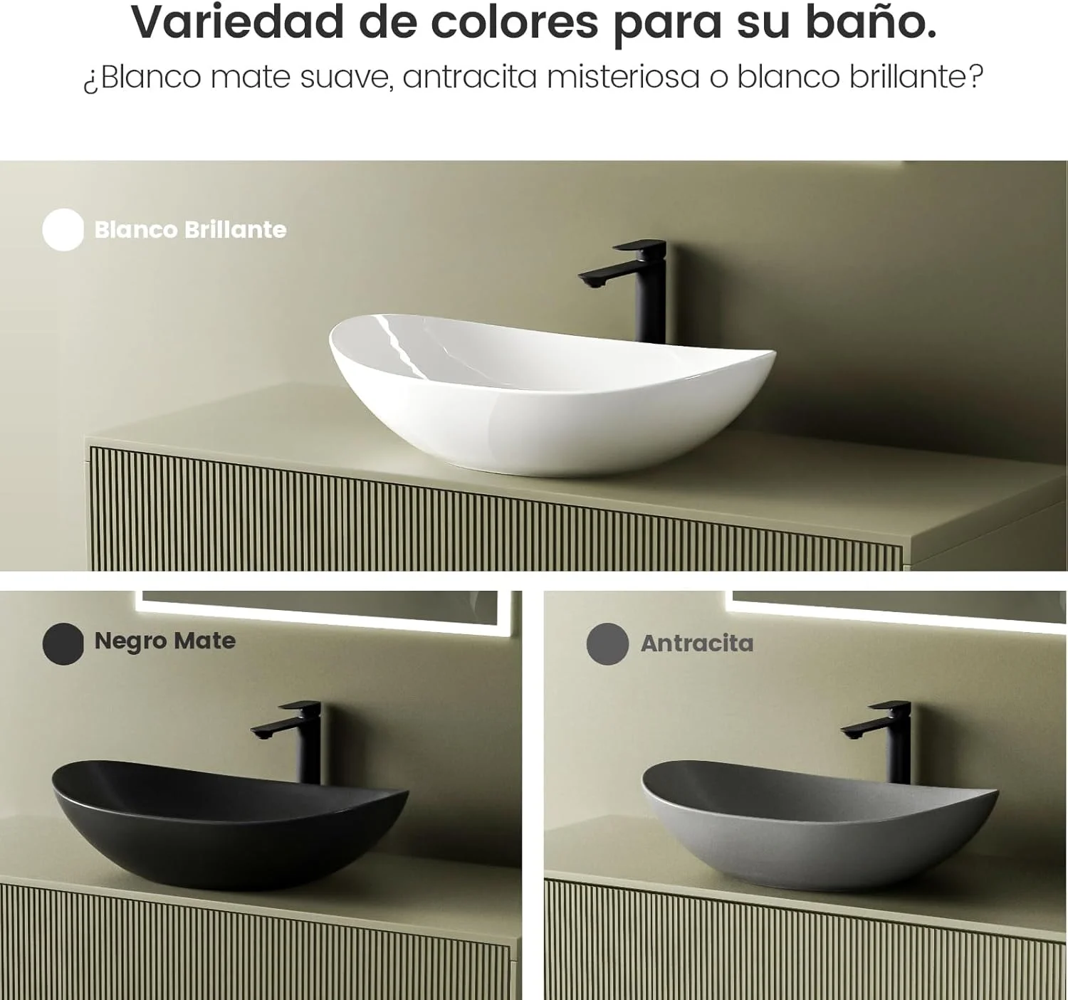 روشویی روکار بیضی شکل EMKE، ۴۱.۵ × ۳۳.۵ × ۱۳ سانتی متر، سینک سرامیکی برای حمام و سرویس بهداشتی، سینک سفید