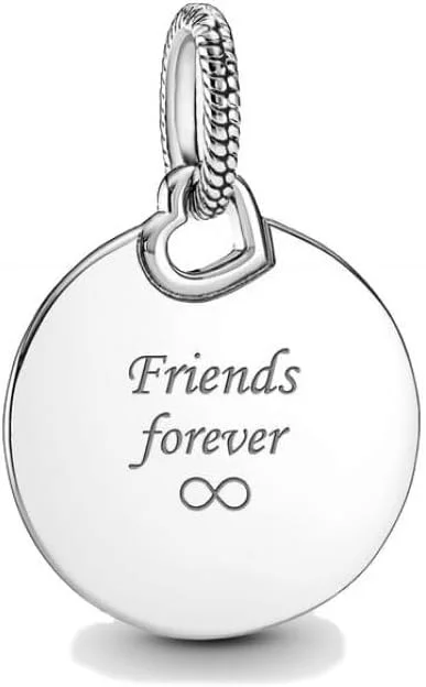 آویز گرد نقره ای حکاکی شدنی پاندورا زنانه، نقره ای