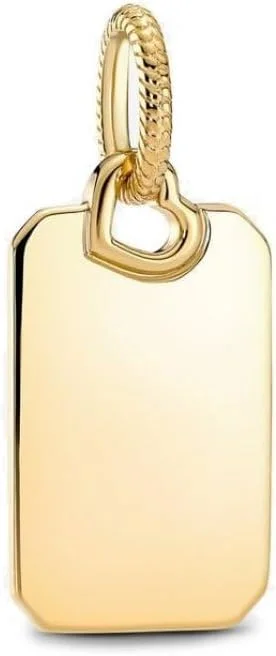 آویز مستطیلی حکاکی شدنی با روکش طلای ۱۴ عیار پاندورا Moments