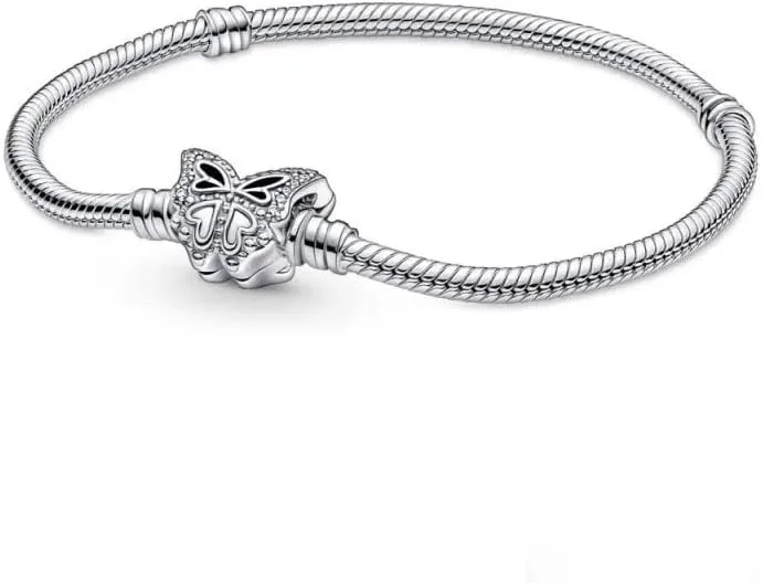 دستبند زنجیری ماری قفل پروانه ای پاندورا Moments