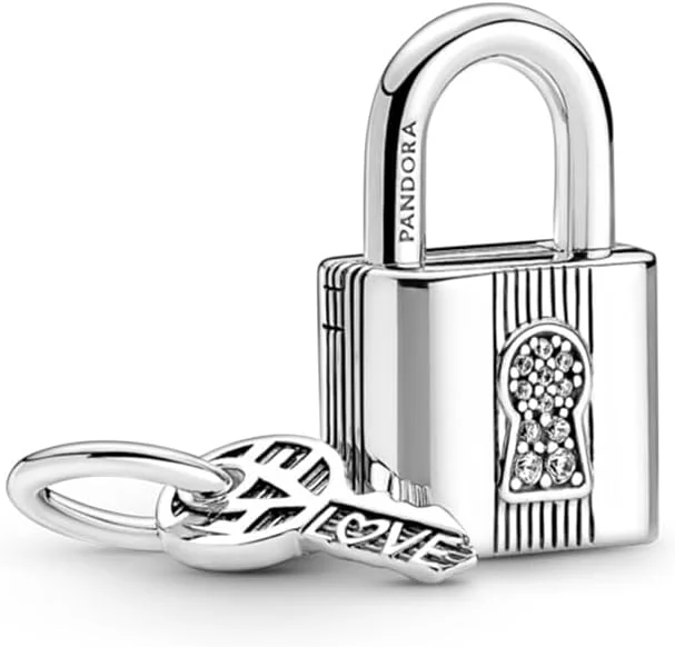 آویز قفل و کلید پاندورا Moments از نقره استرلینگ