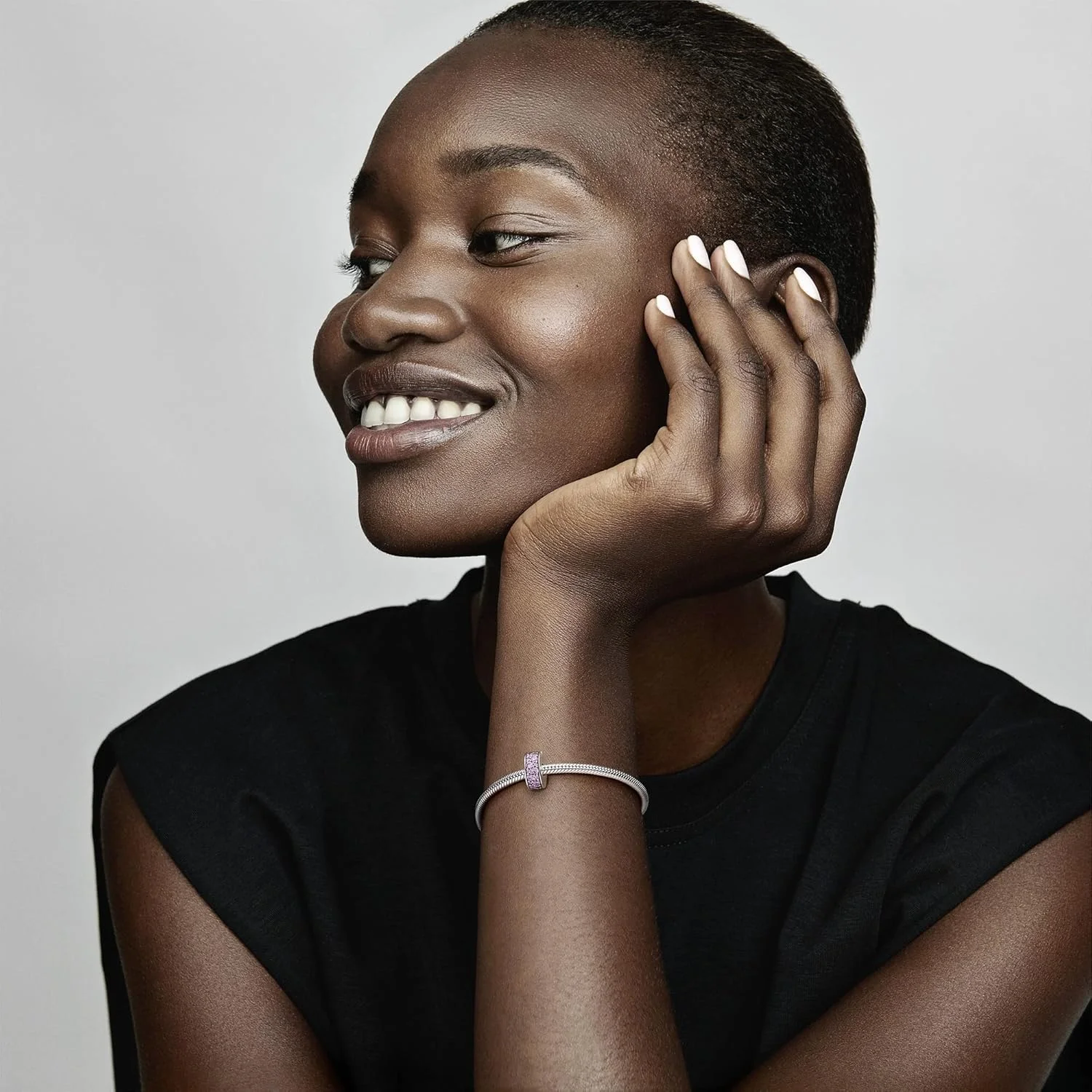 آویز کلیپ پاندورا Moments زنانه نقره استرلینگ با سنگ های پاوه صورتی برای دستبند