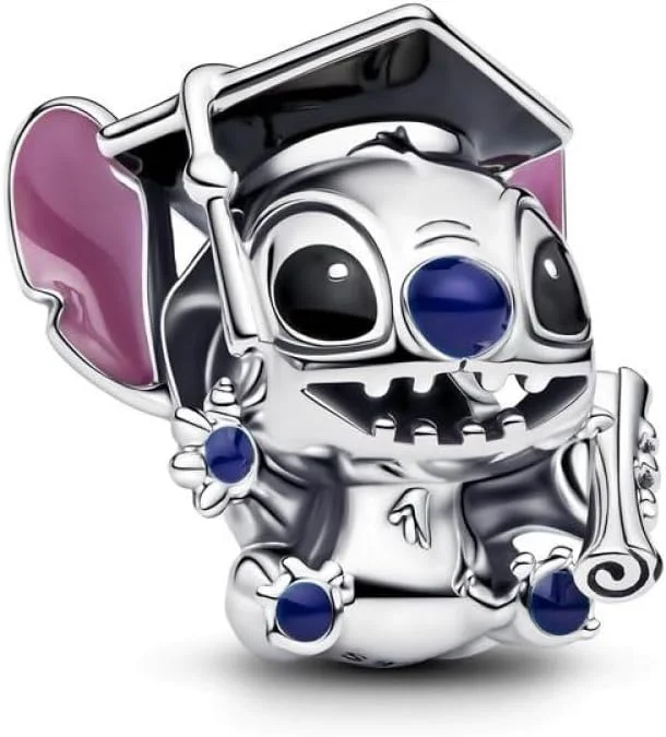 آویز پاندورا Moments دیزنی استیچ جشن فارغ التحصیلی نقره استرلینگ، سازگار با دستبندهای Moments، 793789C01، 11,6x13,3x13 میلی متر، نقره استرلینگ، بدون سنگ قیمتی