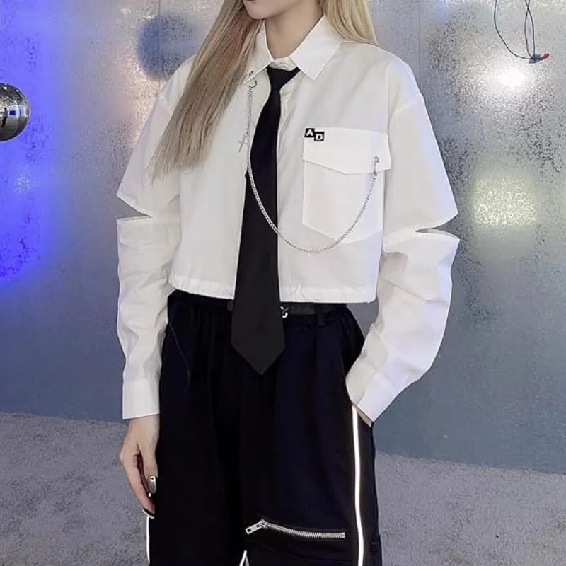 بلوز دکمه دار زنانه، استایل گوتیک، ژاپنی هاراجوکو، استریت ور، تک ور، لباس های شیک