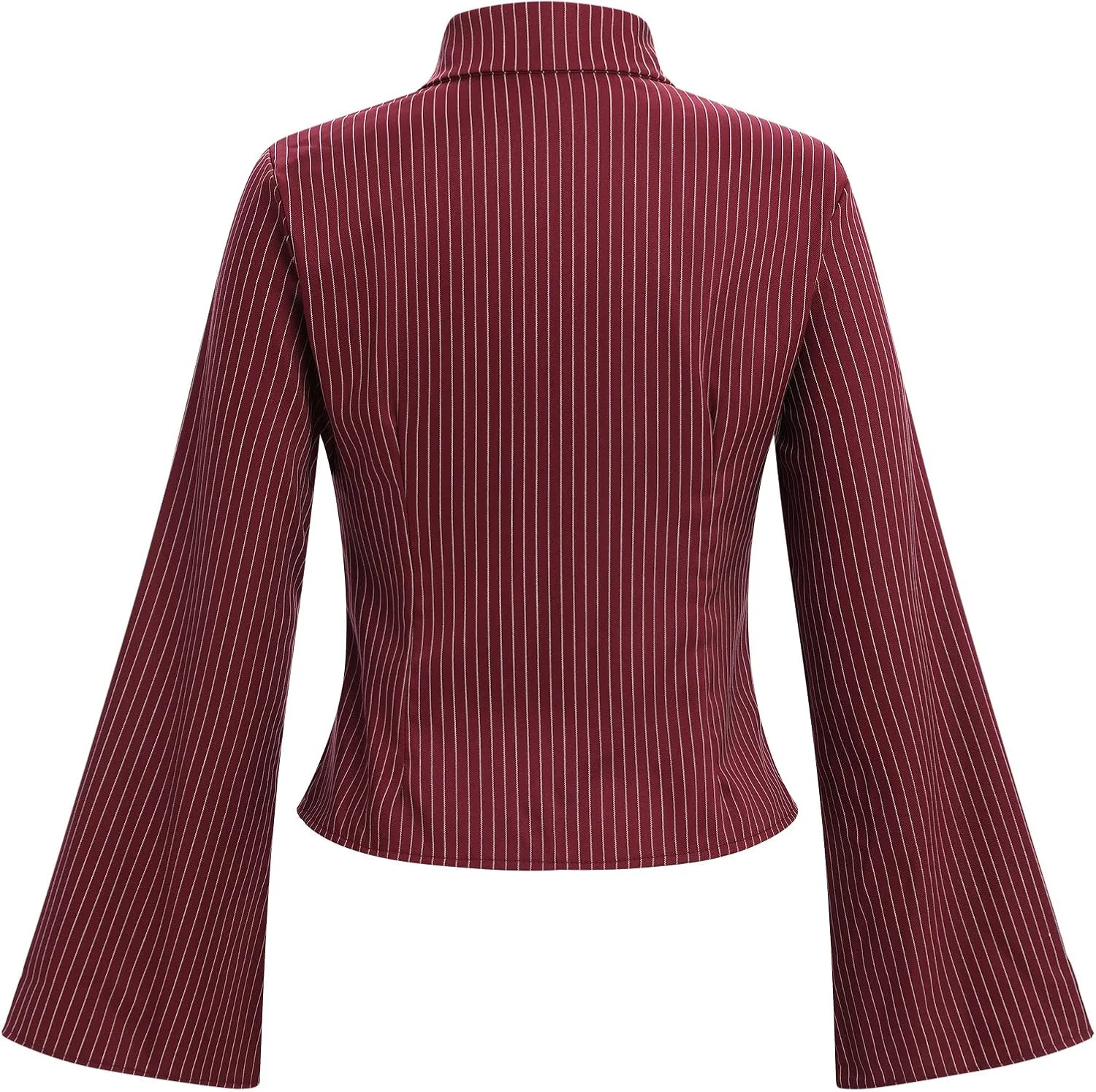 آستین بلند زنانه دکمه دار طرح راه راه، بلوز یقه هفت، مناسب کار، محیط اداری و استفاده روزمره