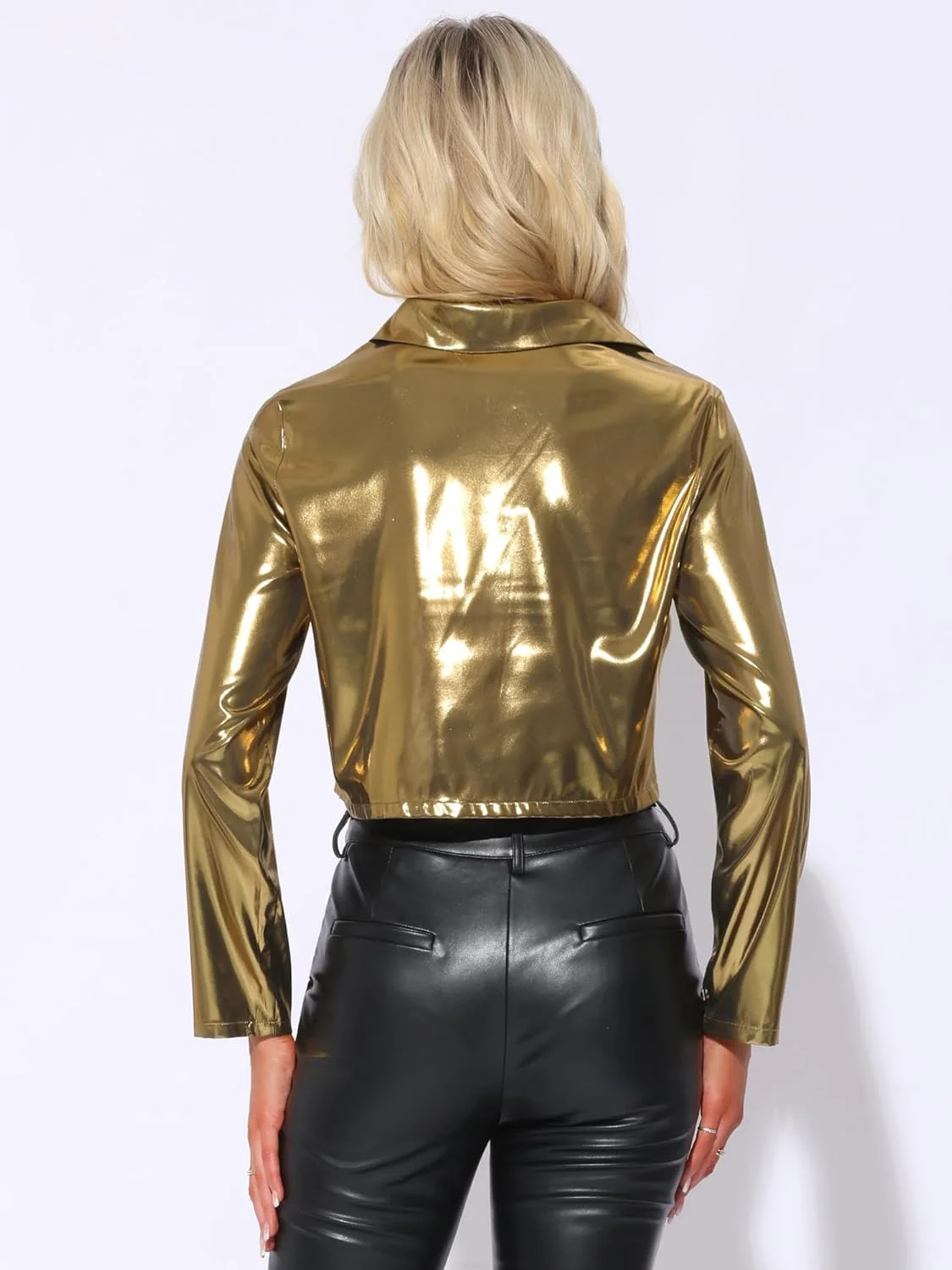 بلوزهای متالیک زنانه Allegra K آستین بلند دکمه دار مناسب مهمانی بلوزهای متالیک زنانه Allegra K آستین بلند دکمه دار مناسب مهمانی