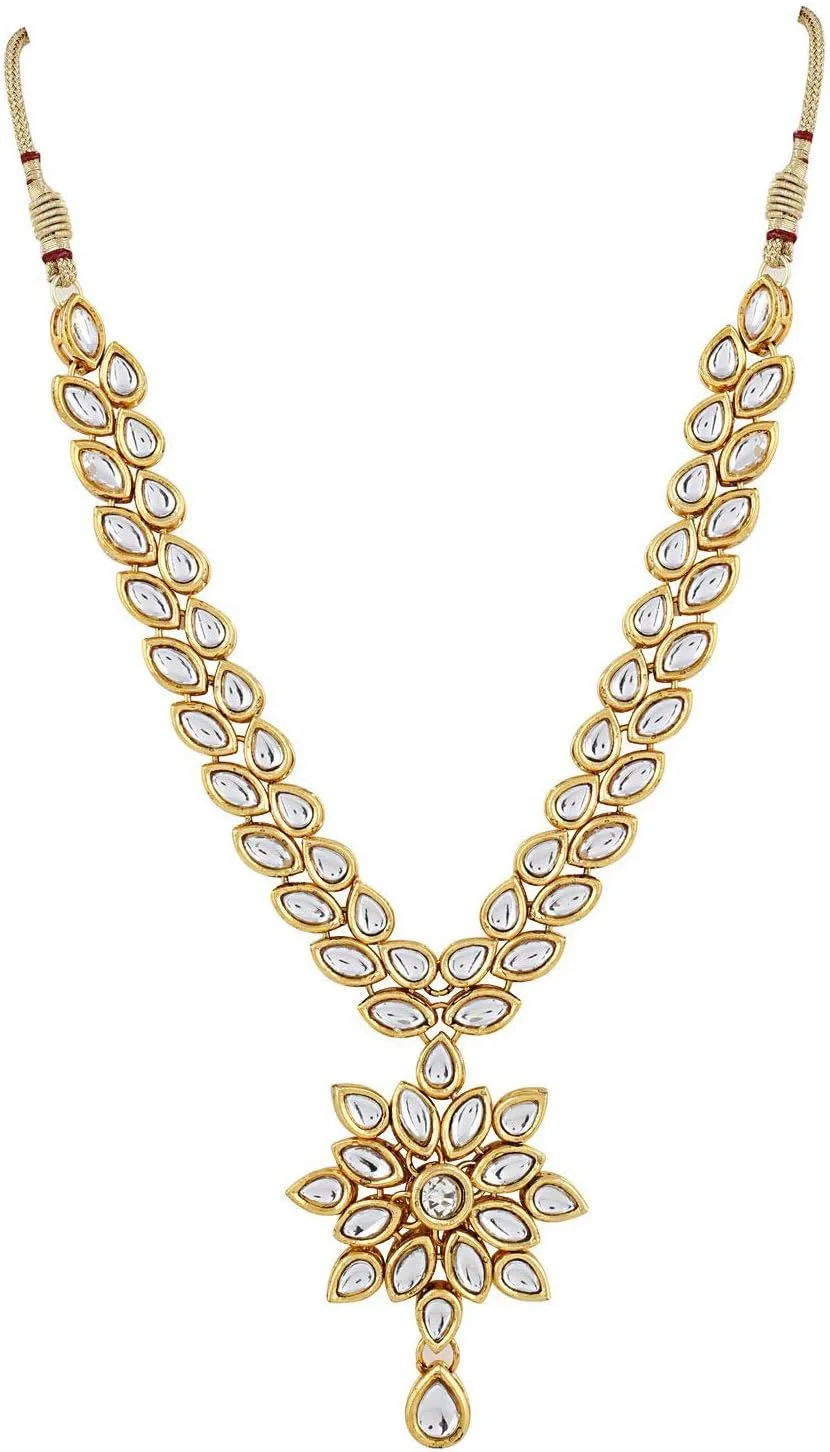 ست جواهرات مجلسی براق دیوا، روکش طلایی، کندن، مناسب مهمانی، گردنبند سنتی با گوشواره برای زنان و دختران (سفید)(9602s) ست جواهرات مجلسی براق دیوا، روکش طلایی، کندن، مناسب مهمانی، گردنبند سنتی با گوشواره برای زنان و دختران (سفید)(9602s)