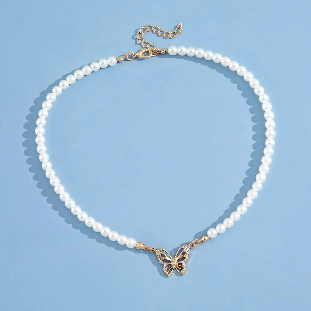 گردنبند آویز زنجیری مرواریدی شیک و مد روز زنانه و دخترانه (14570np)، سایز آزاد گردنبند آویز زنجیری مرواریدی شیک و مد روز زنانه و دخترانه (14570np)، سایز آزاد