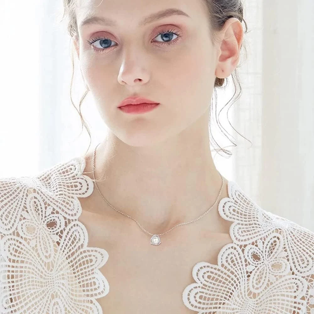 گردنبند آویز زنجیری مرواریدی نقره ای شیک و جدید درخشان دیوا، هدیه ای برای زنان و دختران (14618np)، سایز آزاد، روکش نقره، بدون سنگ قیمتی