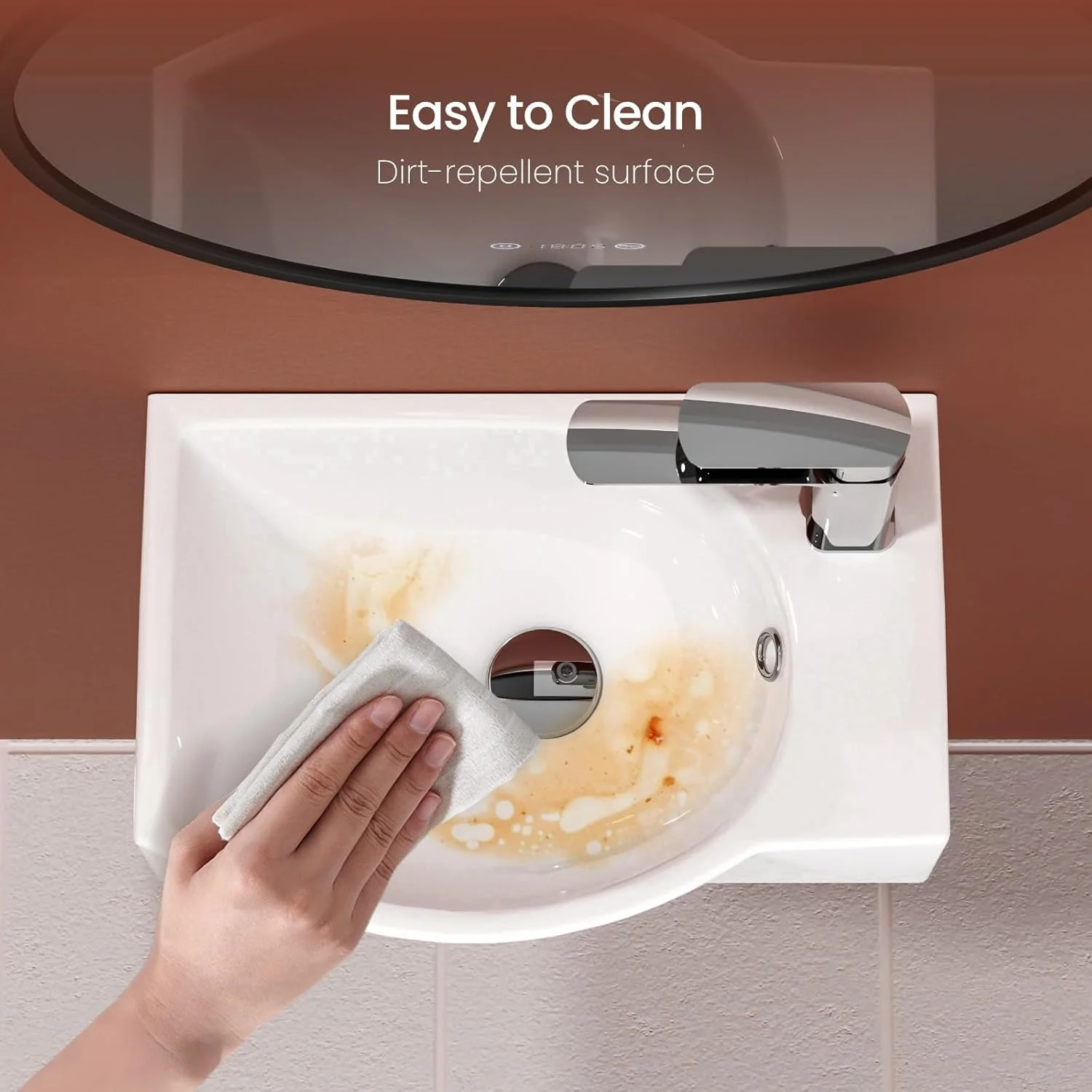 روشویی سرامیکی دیواری EMKE، روشویی کوچک گوشه ای، روشویی نیم دایره، روشویی حمام سرامیکی سفید، 30x25x12 سانتی متر (طولxعرضxارتفاع) روشویی سرامیکی دیواری EMKE، روشویی کوچک گوشه ای، روشویی نیم دایره، روشویی حمام سرامیکی سفید، 30x25x12 سانتی متر (طولxعرضxارتفاع)