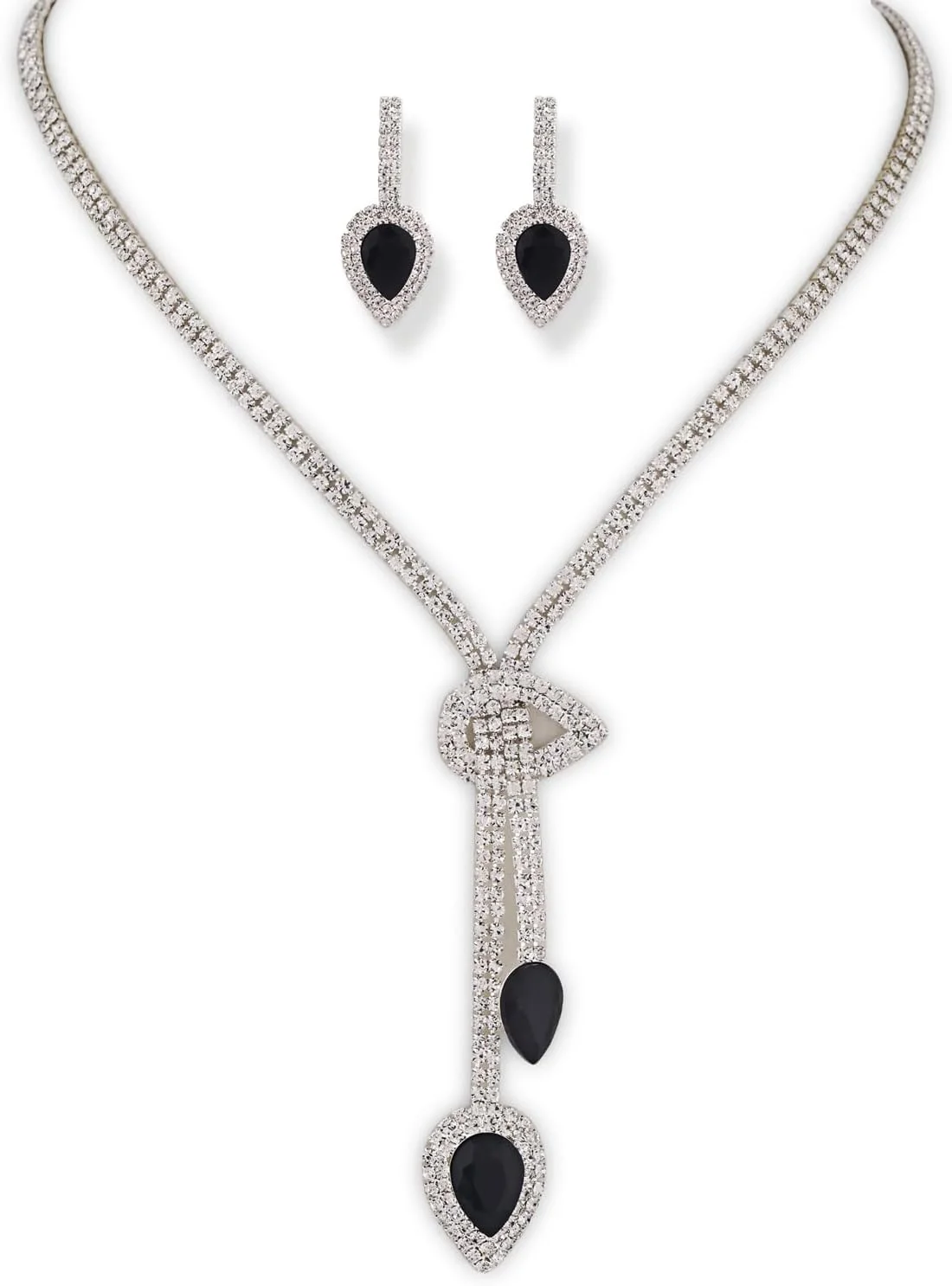 ست جواهرات گردنبند نگین دار شیک و جدید زنانه