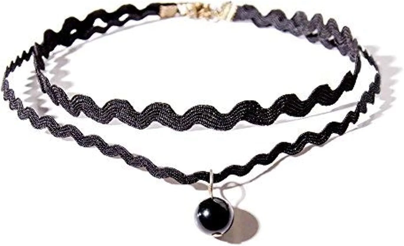 جواهرات فشن شاینینگ دیوا، ست گردنبند چوکر توری پارچه ای مشکی شیک زنانه/دخترانه، مجموعه 10 عددی (cmb272)