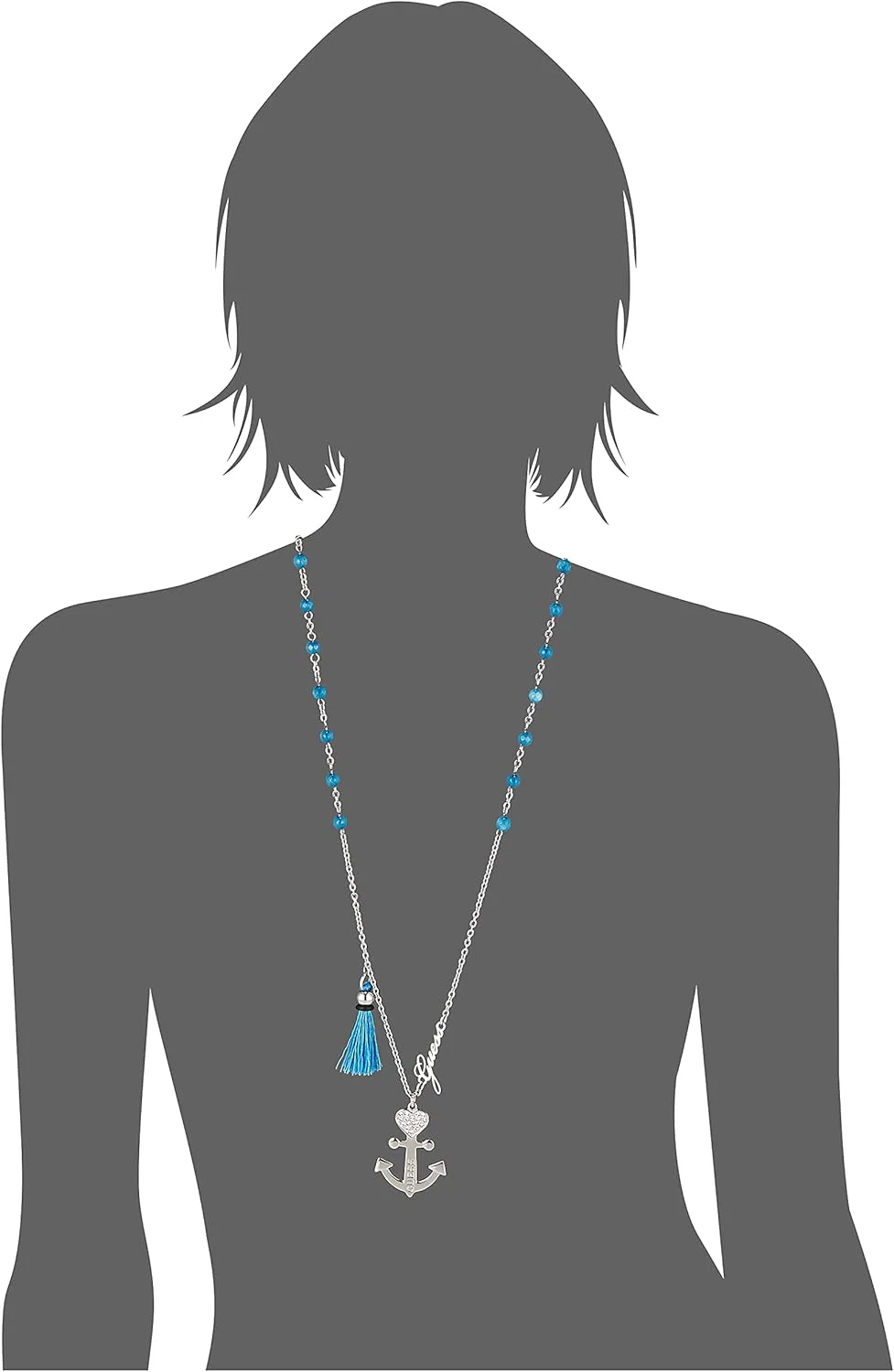 گردنبند زنانه گس مدل Ubn85004، نقره ای