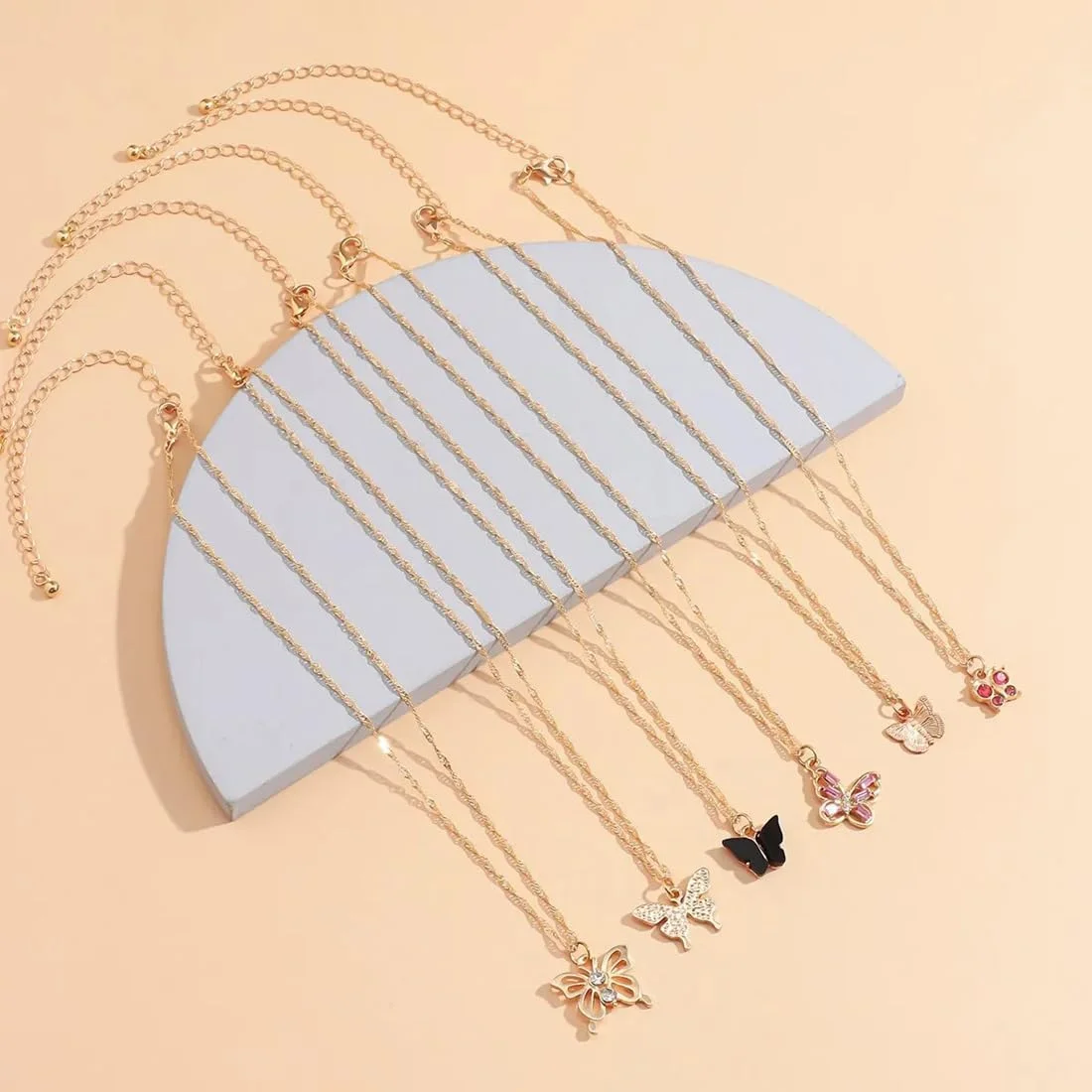 ست جواهرات گردنبند پروانه ای شیک و جدید 6 تکه Shining Diva Fashion، هدیه ای برای دختران (15858np) ست جواهرات گردنبند پروانه ای شیک و جدید 6 تکه Shining Diva Fashion، هدیه ای برای دختران (15858np)