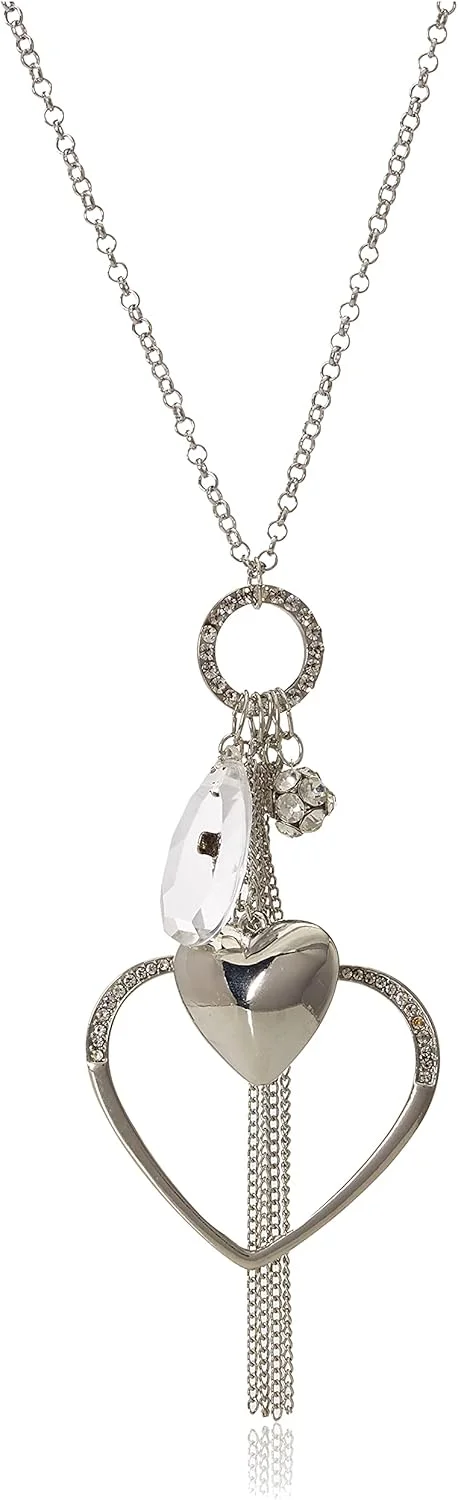 گردنبند آویز قلب باز بزرگ GUESS، رزین