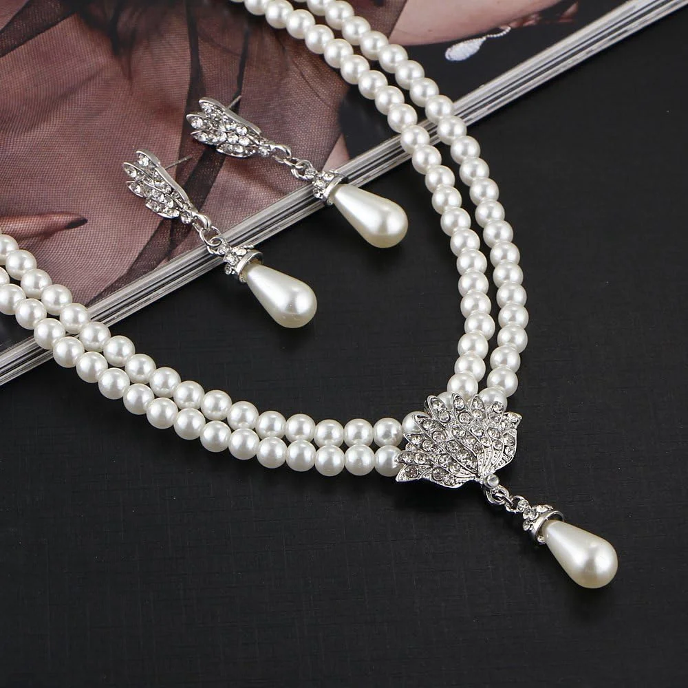 ست گردنبند مرواریدی طرح جدید و شیک زنانه کیان داریا، زیورآلات سنتی (سفید) (9583s) ست گردنبند مرواریدی طرح جدید و شیک زنانه کیان داریا، زیورآلات سنتی (سفید) (9583s)