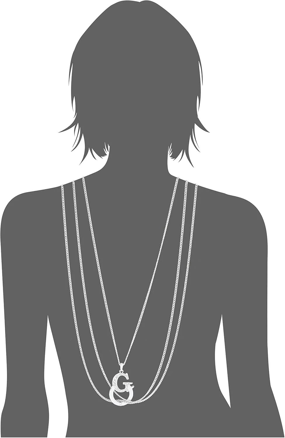 گردنبند چند رشته ای نقره ای استیل زنانه گس