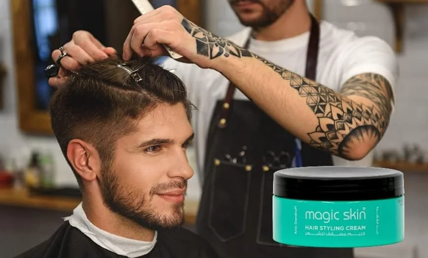 کرم حالت دهنده موی سر مجیک اسکین برای آقایان حاوی ویتامین ها و ضد ریزش مو/ضد شوره برای انواع مو 200 میلی لیتر (ضد شوره)