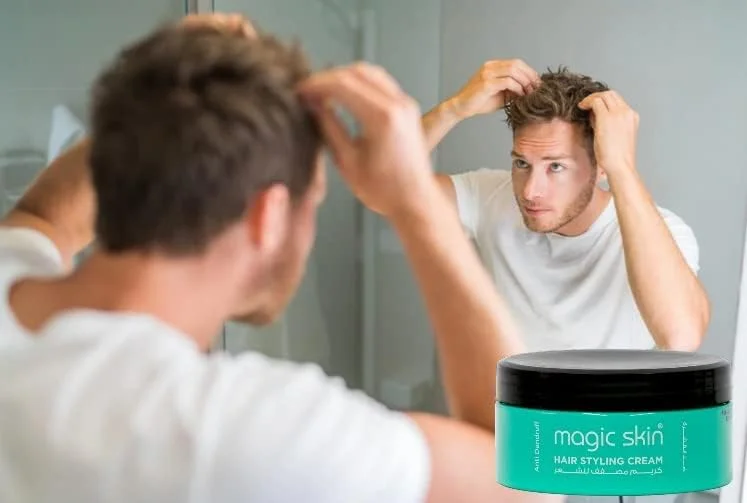 کرم حالت دهنده موی سر مجیک اسکین برای آقایان حاوی ویتامین ها و ضد ریزش مو/ضد شوره برای انواع مو 200 میلی لیتر (ضد شوره)