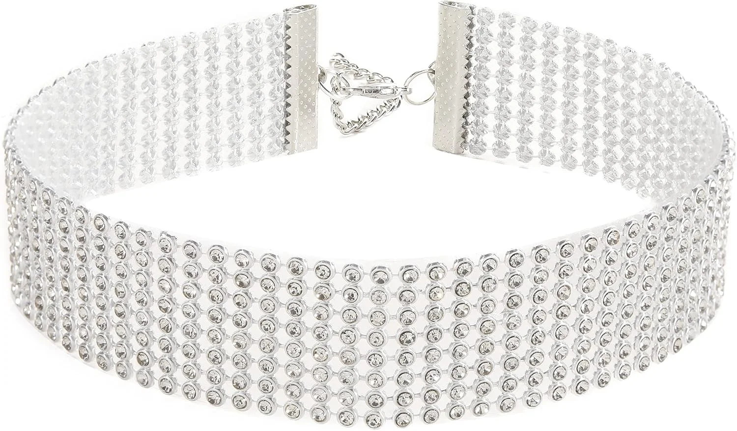 گردنبند چوکر مجلسی نگین دار شاینینگ دیوا، شیک و فشن، مناسب بانوان و دختران (سفید) (14388np)