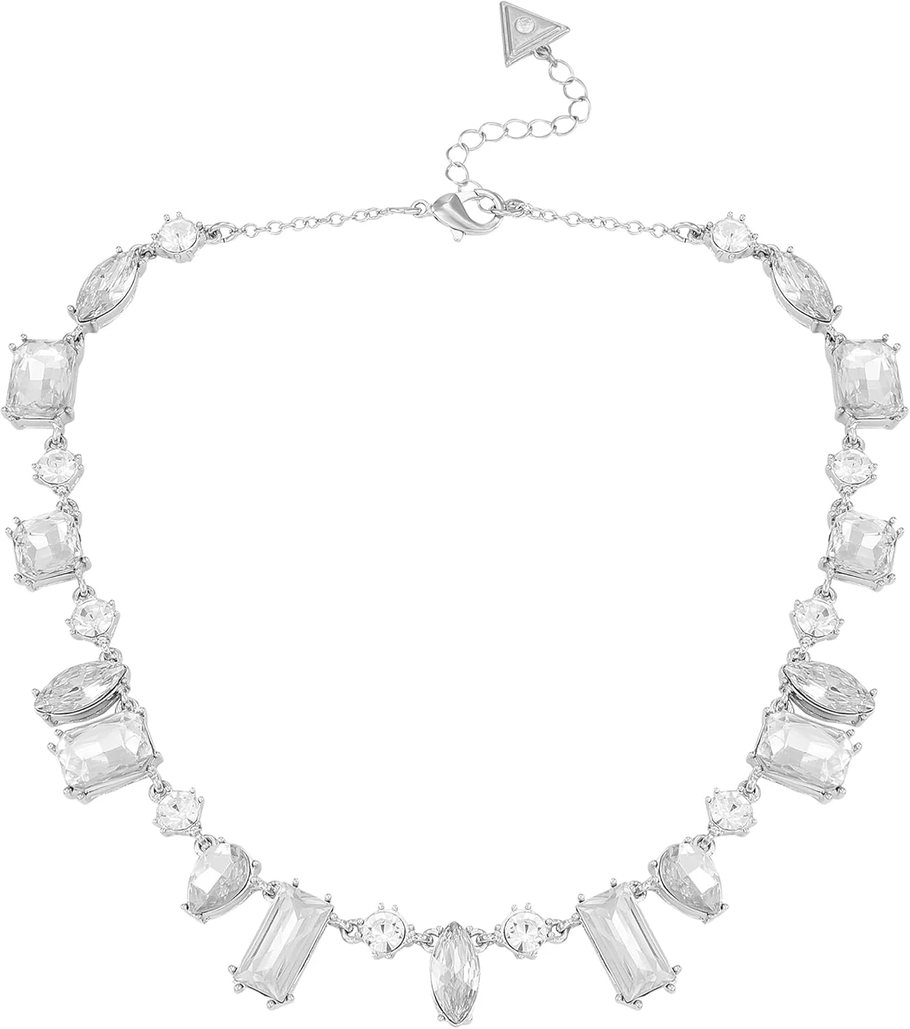 گردنبند نقره ای رنگ نگین دار گس گردنبند نقره ای رنگ نگین دار گس