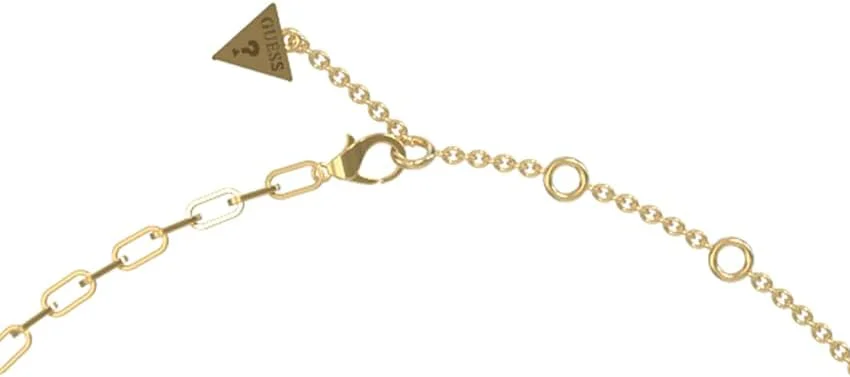 گردنبند قلب زنجیری نیم گرد طلایی زنانه GUESS، 16-18 اینچ، ژوئن 2020