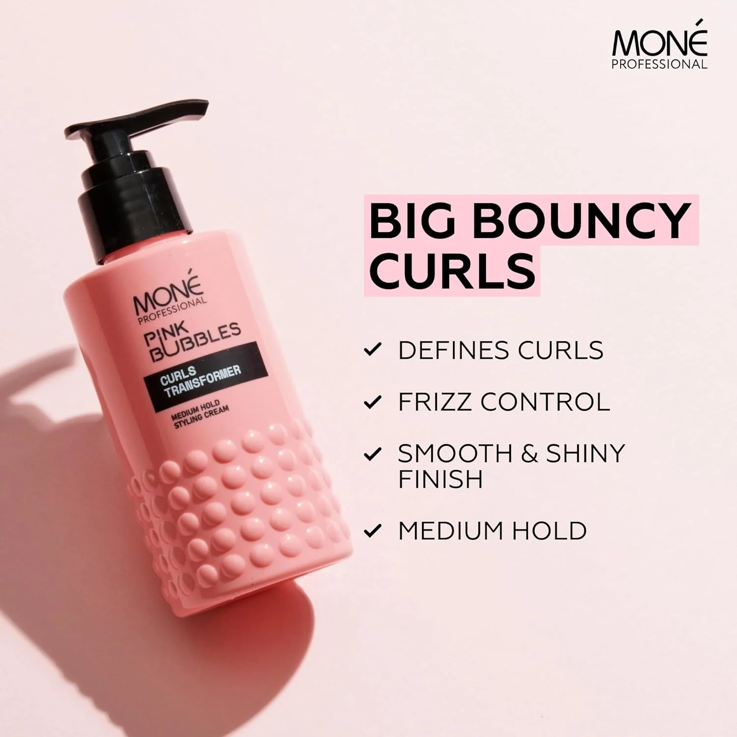 کرم حالت دهنده موهای فر و موج دار مونِ پروفشنال - کرم حالت دهنده فر - کرم حالت دهنده موهای فر و موج دار - آبرسان - اثر ارتجاعی - 150 میلی لیتر