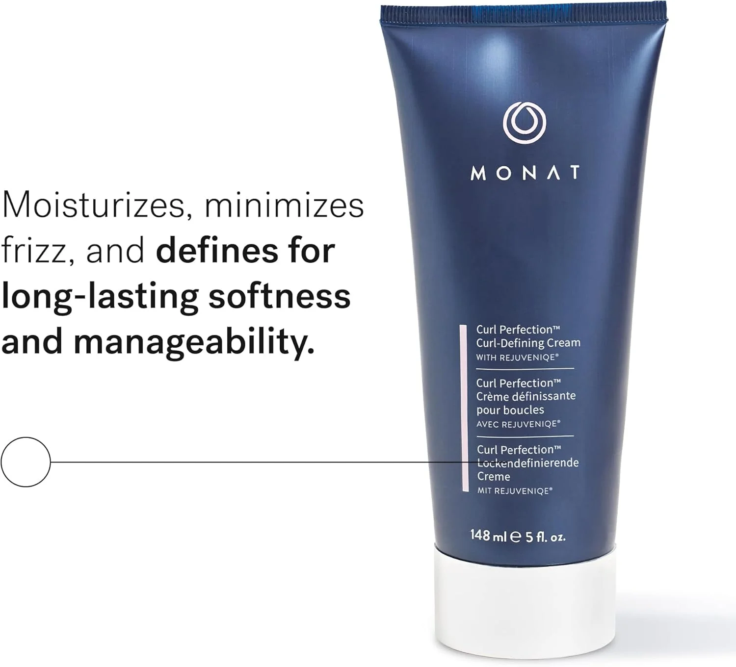 کرم حالت دهنده موی فر MONAT Curl Perfection™، غنی شده با Rejuvenique®، کرم حالت دهنده و مرطوب کننده مو - فر های نرم، خوش حالت و پر حجم برای موهای موج دار و فر - 148 میلی لیتر