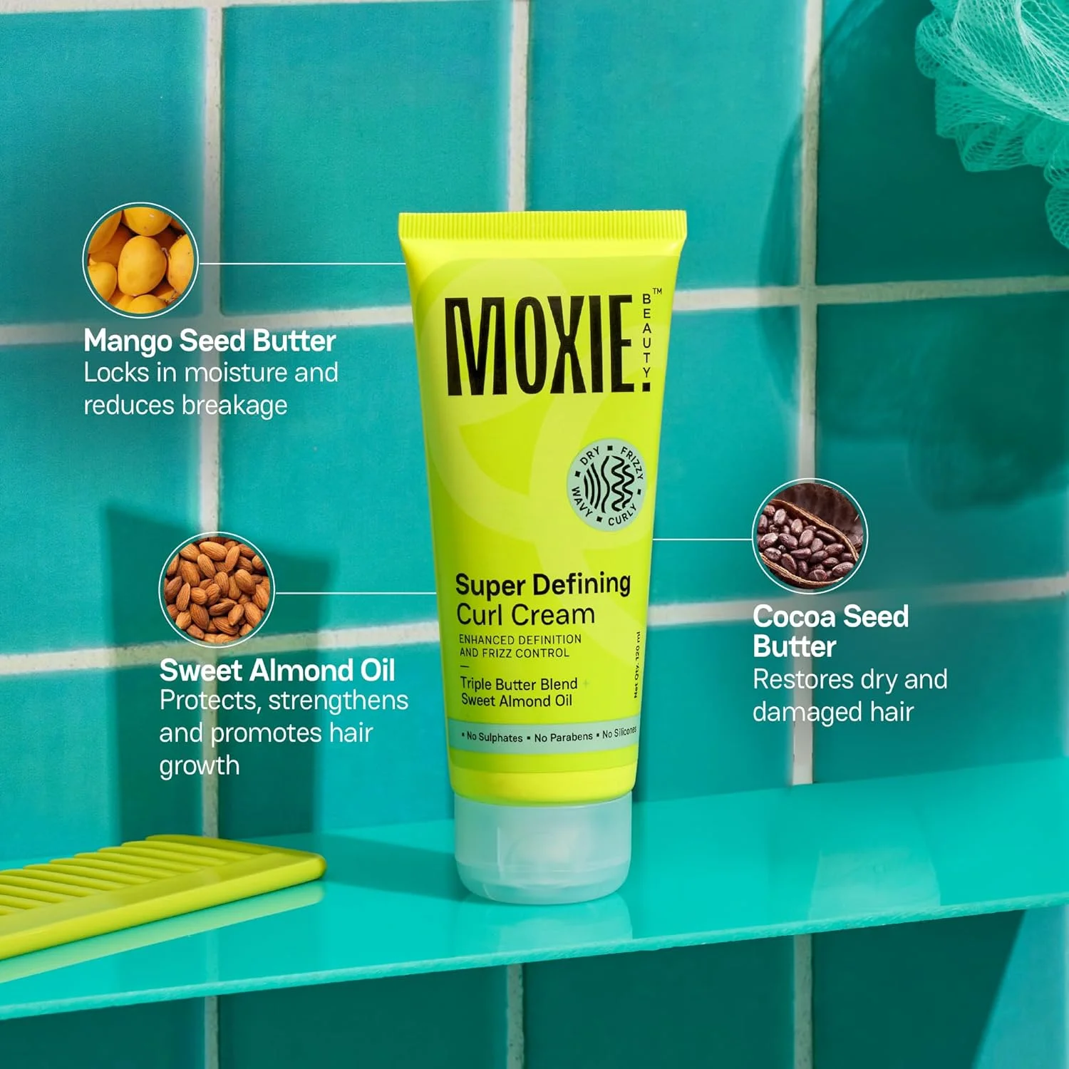 کرم حالت دهنده فوق العاده موهای فر ماکسی بیوتی - حفظ 96% رطوبت مو | مناسب موهای فر و موج دار | ساخته شده با کره دانه انبه، کره کاکائو و روغن بادام | 50 میلی لیتر