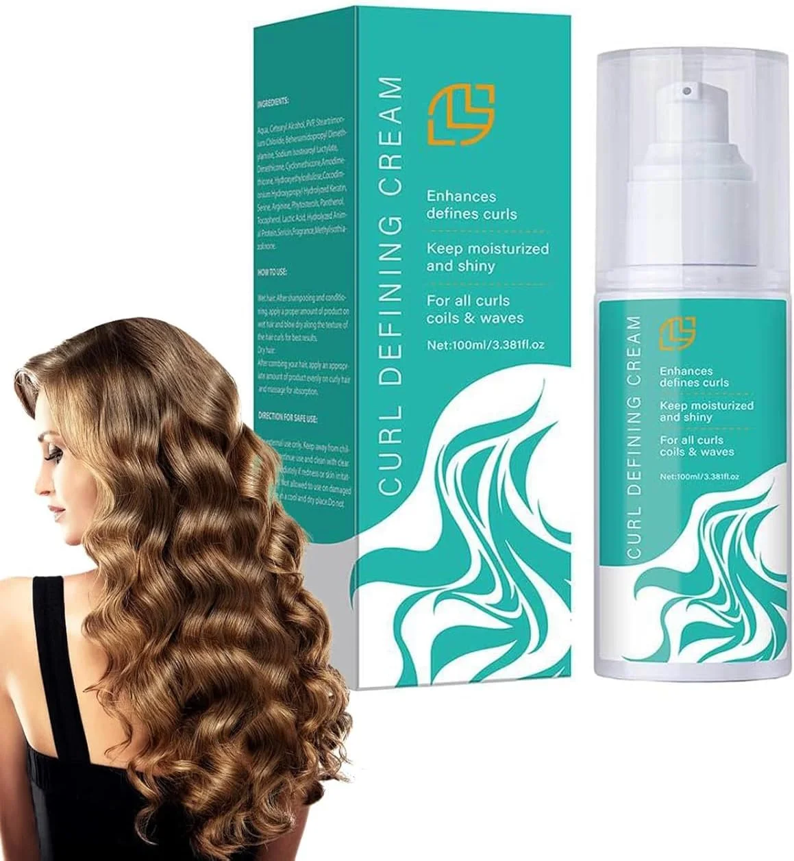 کرم حالت دهنده موی فر نالاکال - مراقبت طبیعی مو - حفظ رطوبت، صاف و درخشان کننده، تقویت کننده فرها | کرم حالت دهنده موی مرطوب و خشک برای انواع فر، حلقه و موج (100 میلی لیتر)