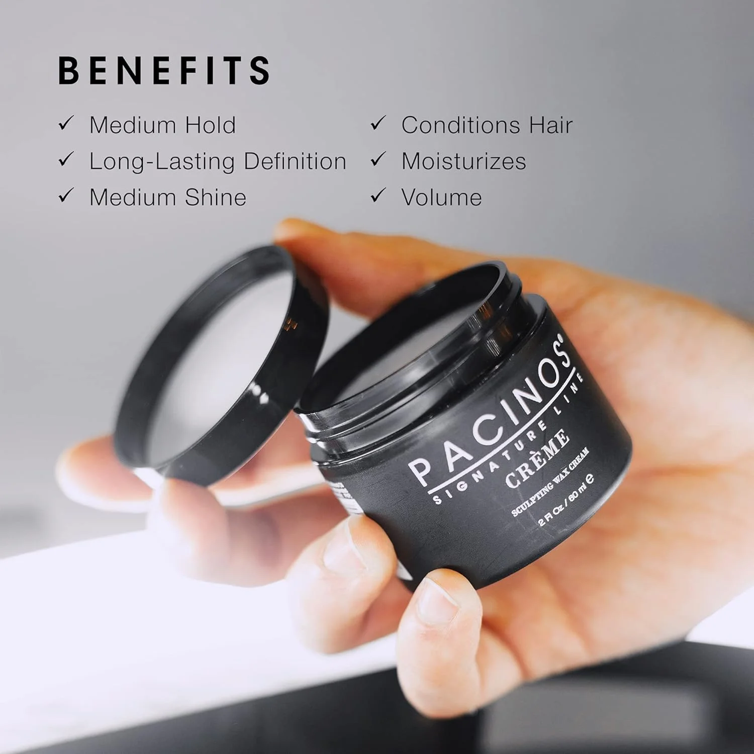 کرم حالت دهنده مو Pacinos - واکس کرمی حالت دهنده، نگهدارنده متوسط با درخشش متوسط، مناسب برای انواع مو، 118 میلی لیتر