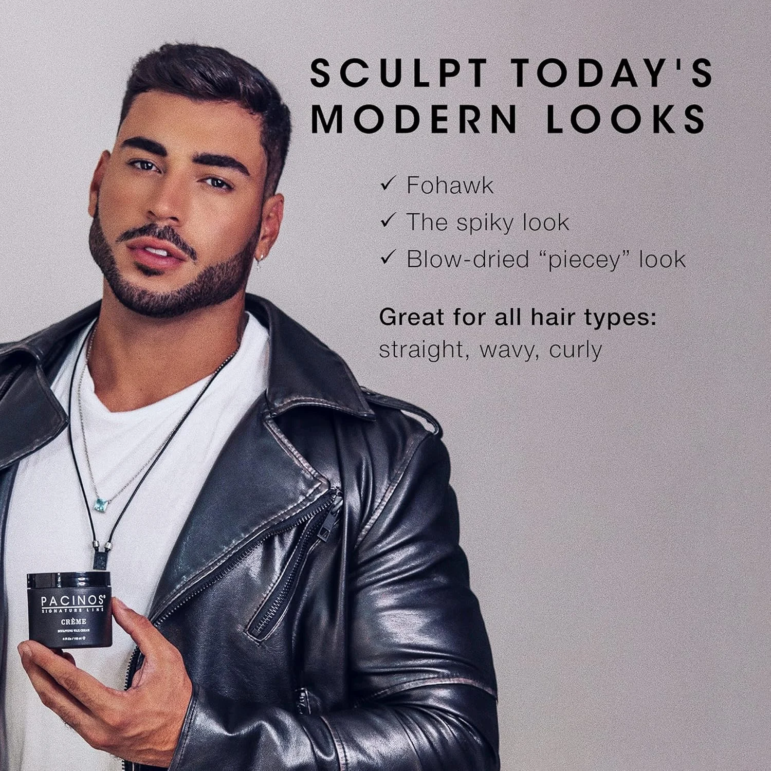 کرم حالت دهنده مو Pacinos - واکس کرمی حالت دهنده، نگهدارنده متوسط با درخشش متوسط، مناسب برای انواع مو، 118 میلی لیتر